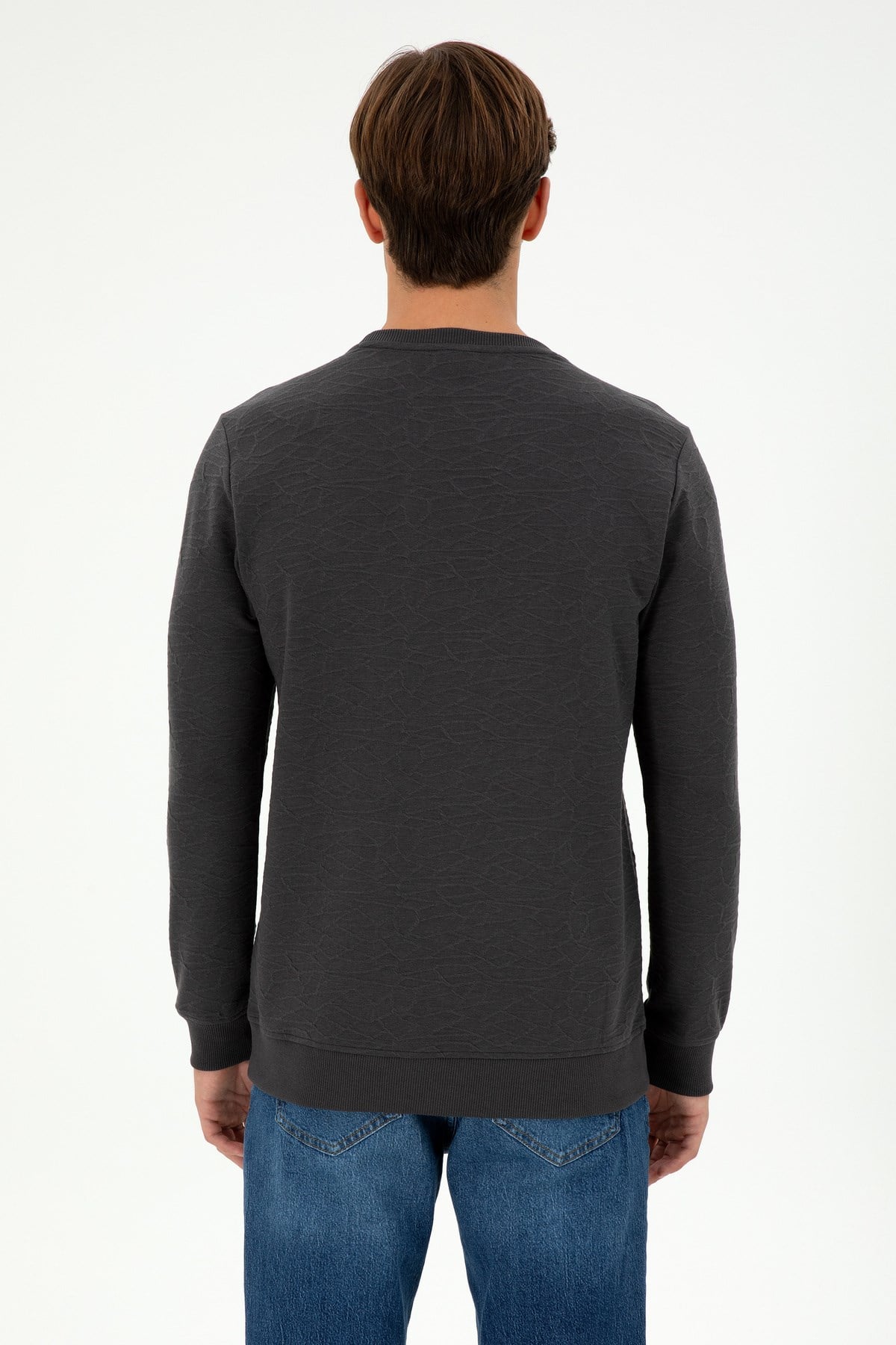 Erkek Regular Fit Bisiklet Yaka Haki Sweatshirt 1945735
