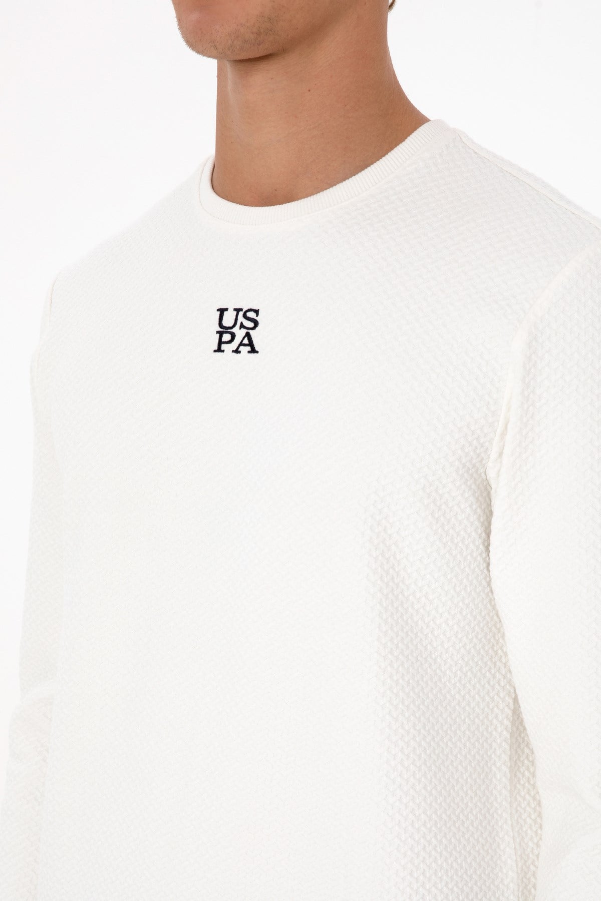 Erkek Regular Fit Bisiklet Yaka Krem Sweatshirt 2237151