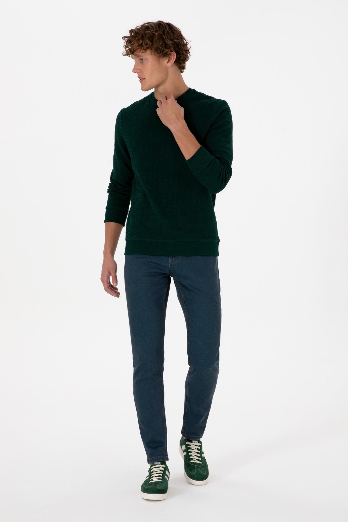Erkek Regular Fit Bisiklet Yaka Krem Sweatshirt 2237151