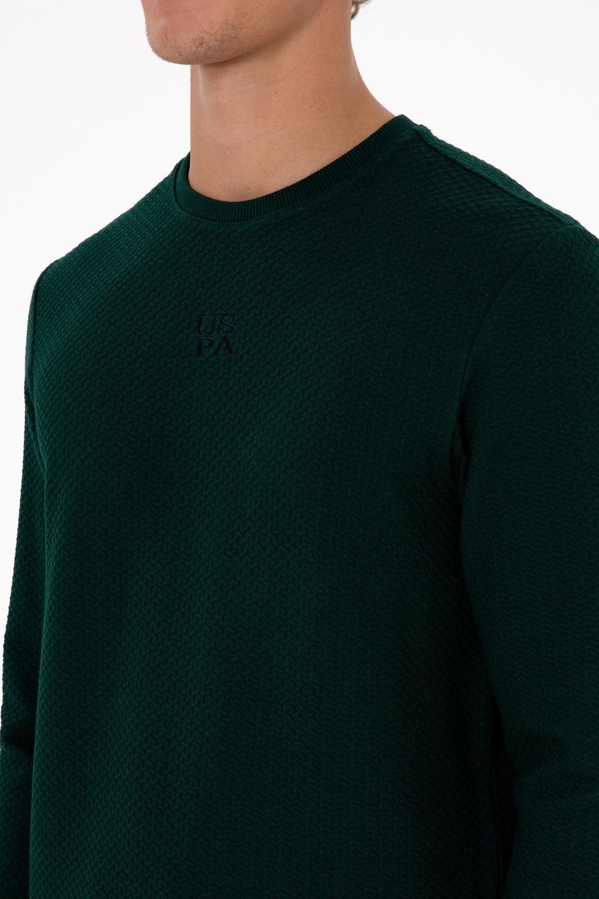 Erkek Regular Fit Bisiklet Yaka Krem Sweatshirt 2237151