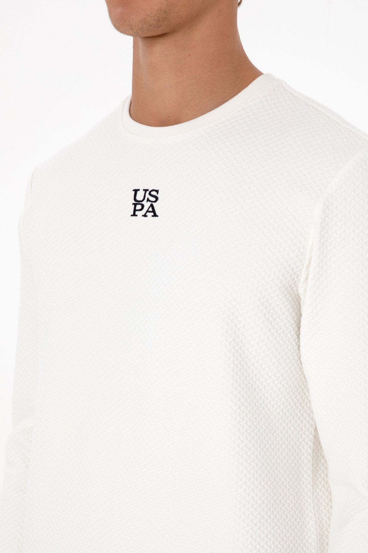Erkek Regular Fit Bisiklet Yaka Krem Sweatshirt 2237151