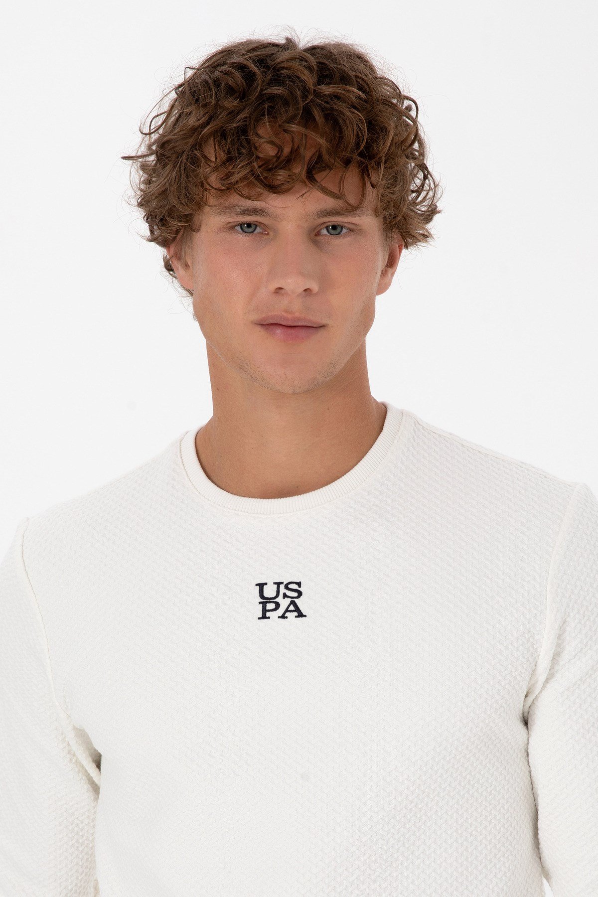 Erkek Regular Fit Bisiklet Yaka Krem Sweatshirt 2237151