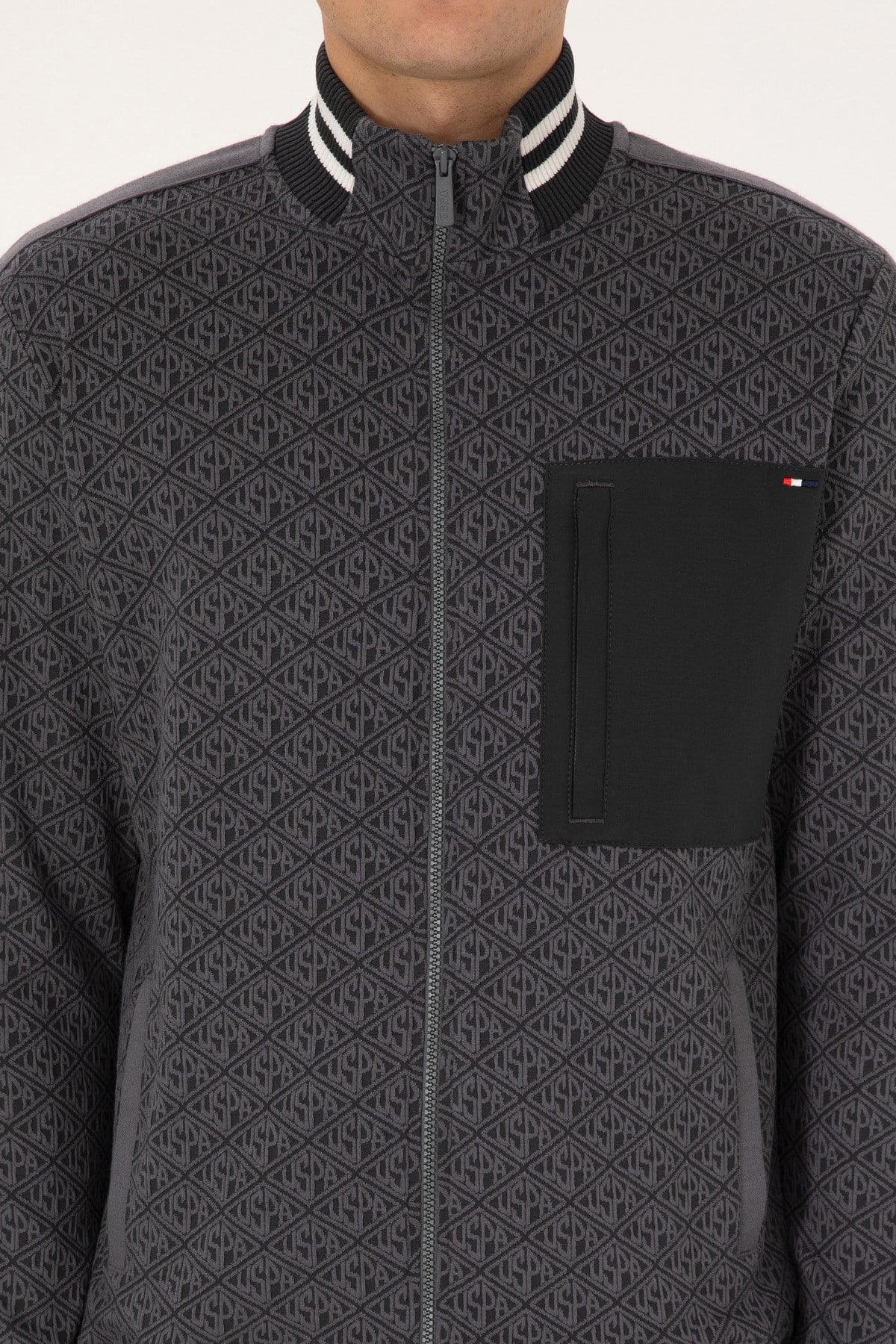 Erkek Regular Fit Gri Fermuarlı Örme Hırka 50309985-VR024