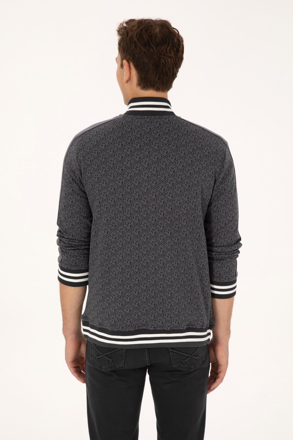 Erkek Regular Fit Gri Fermuarlı Örme Hırka 50309985-VR024