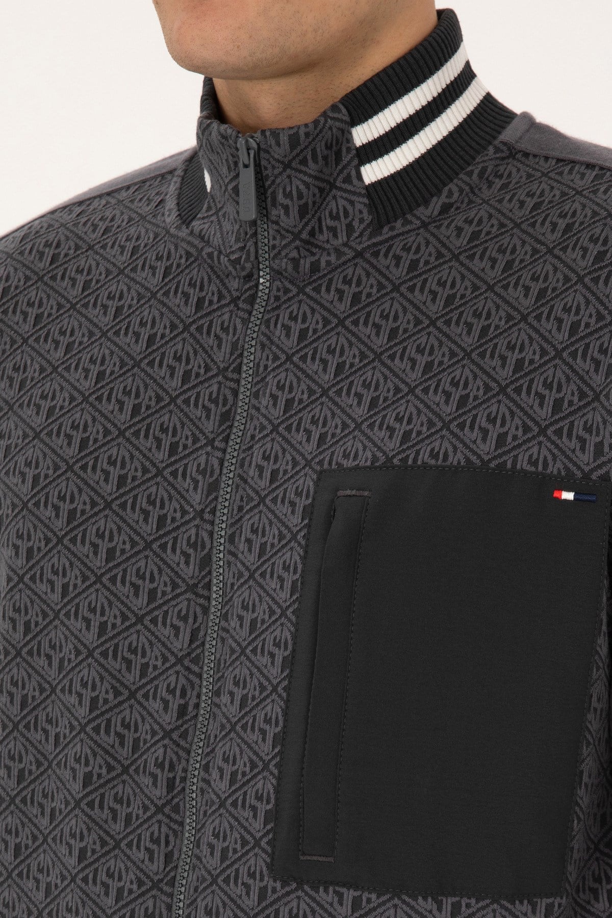 Erkek Regular Fit Gri Fermuarlı Örme Hırka 50309985-VR024