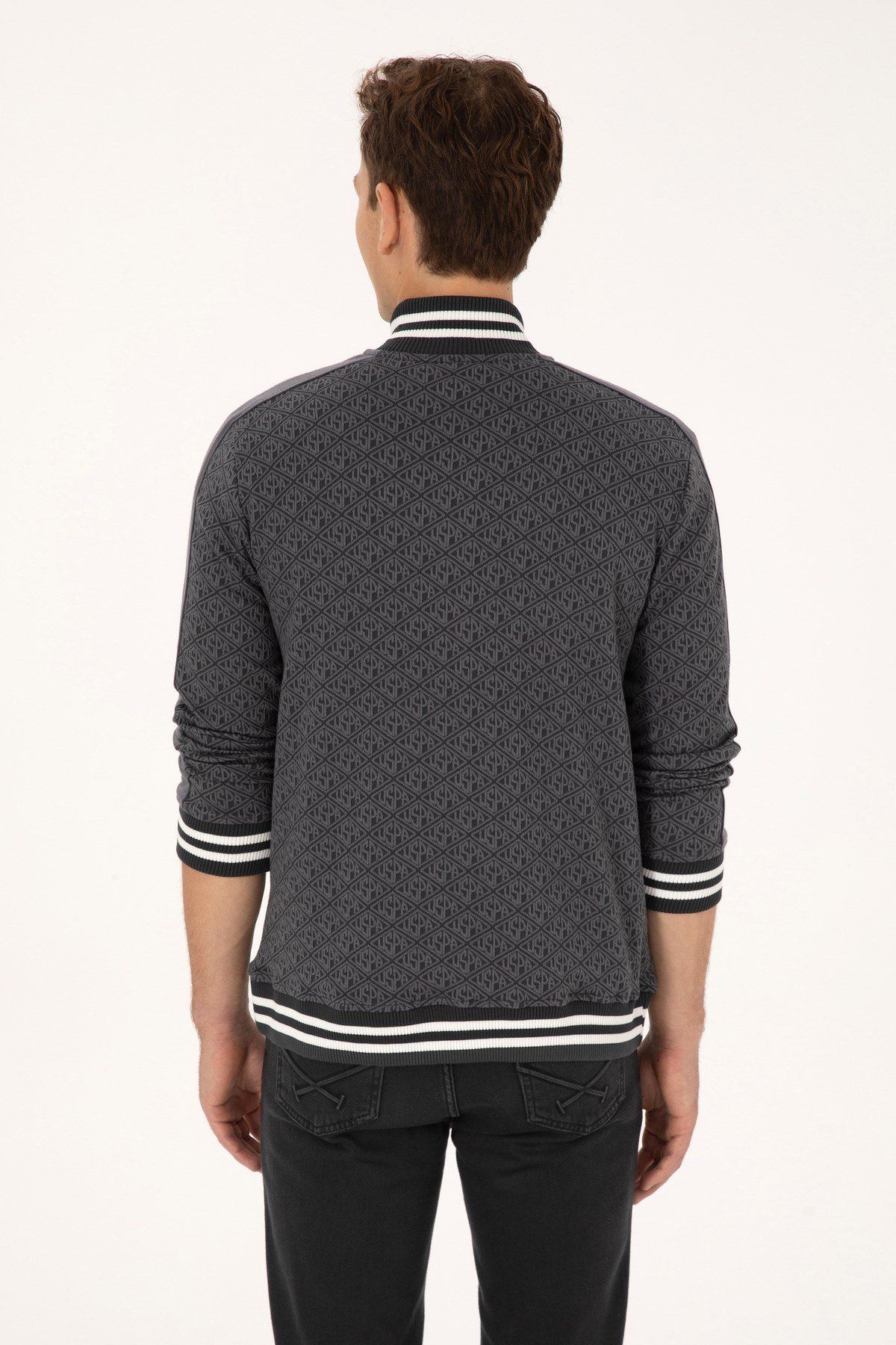 Erkek Regular Fit Gri Fermuarlı Örme Hırka 50309985-VR024