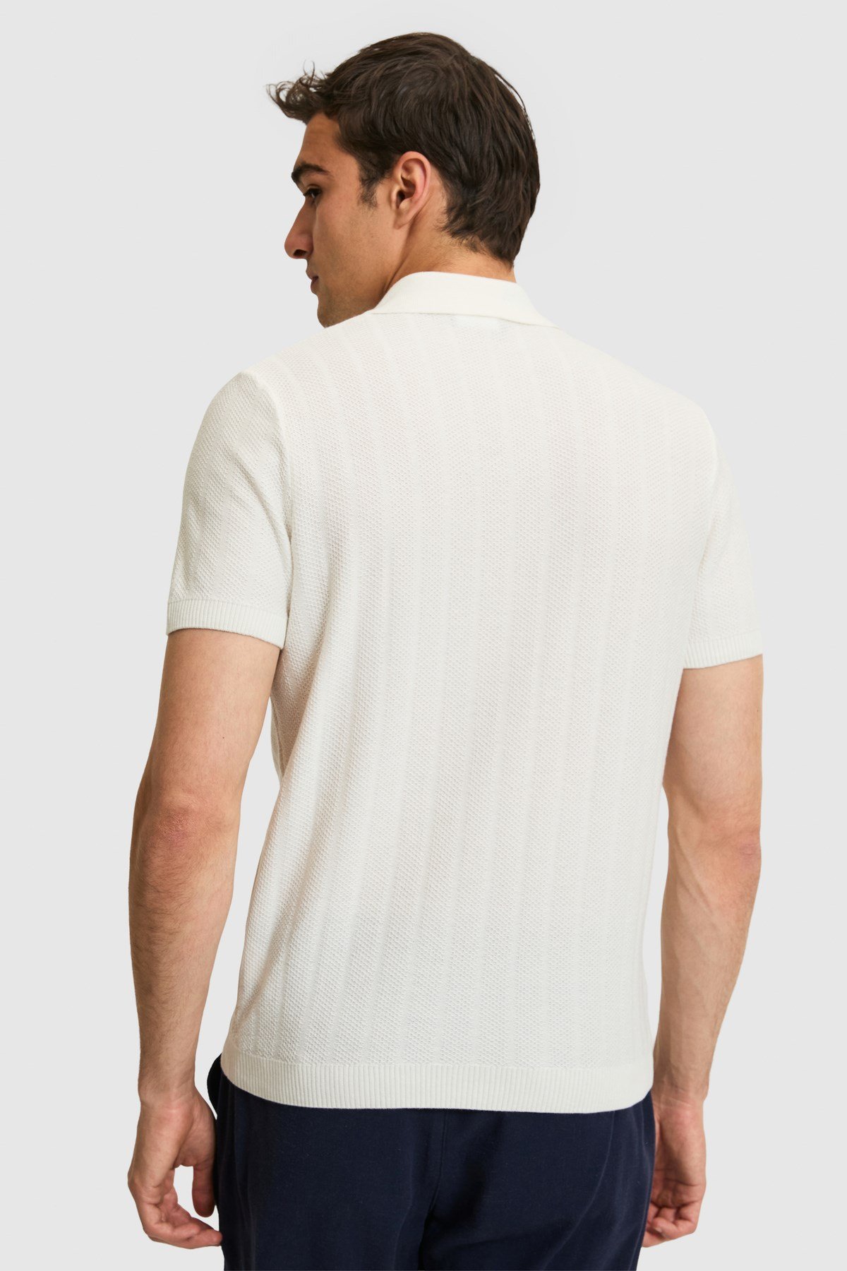 Erkek Regular Fit Polo Yaka Beyaz Tişört 50320038-VR071
