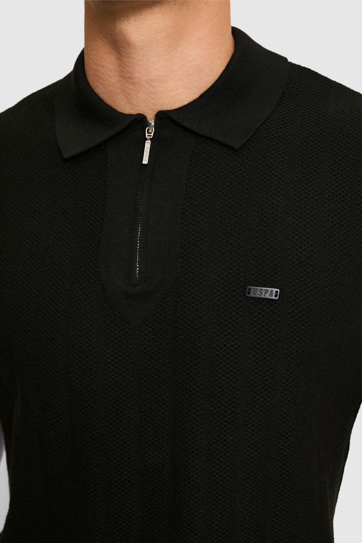 Erkek Regular Fit Polo Yaka Siyah Tişört 50320038-VR046