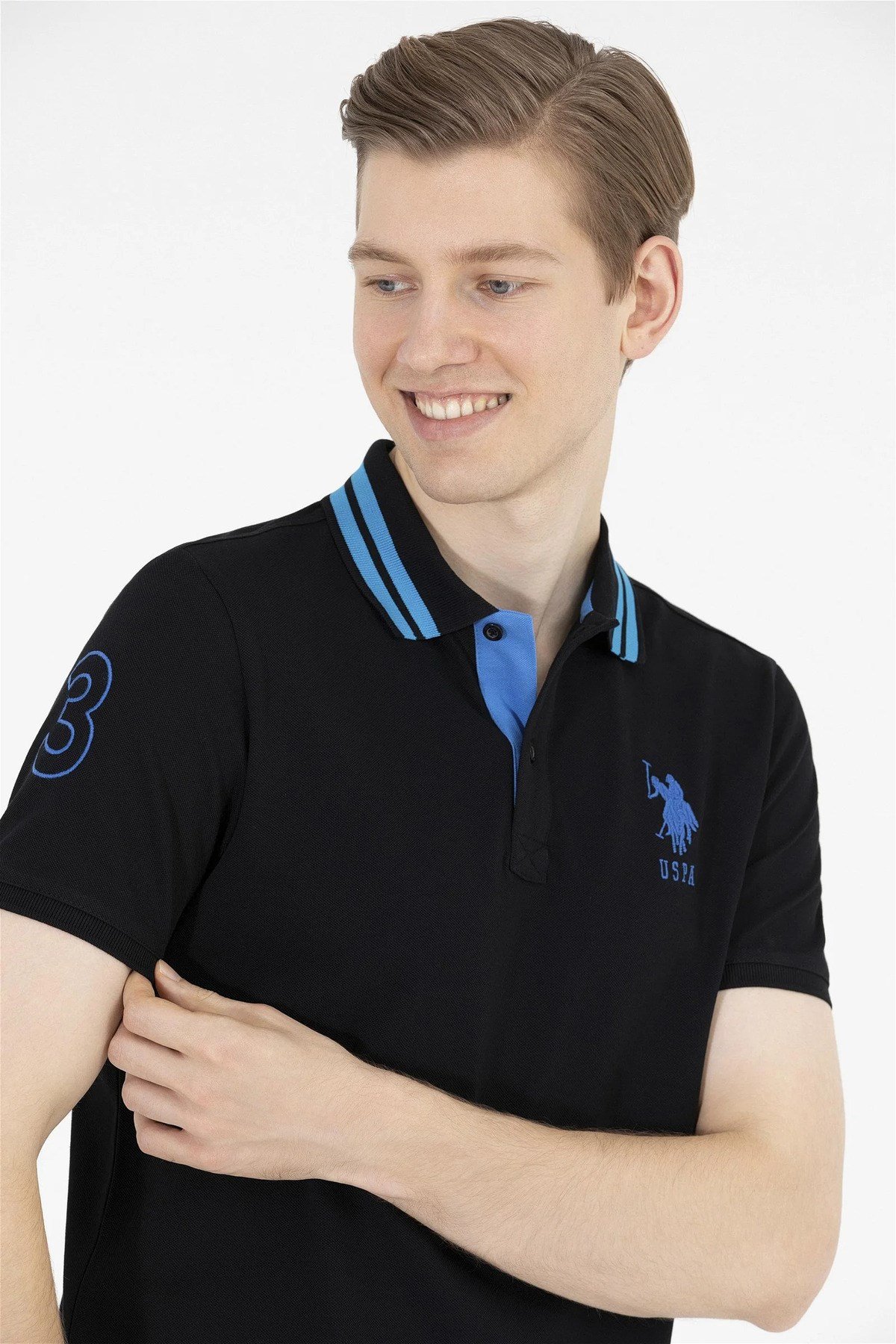Erkek Siyah Basic Polo Yaka Tişört G081GL011.000.1571222.VR046