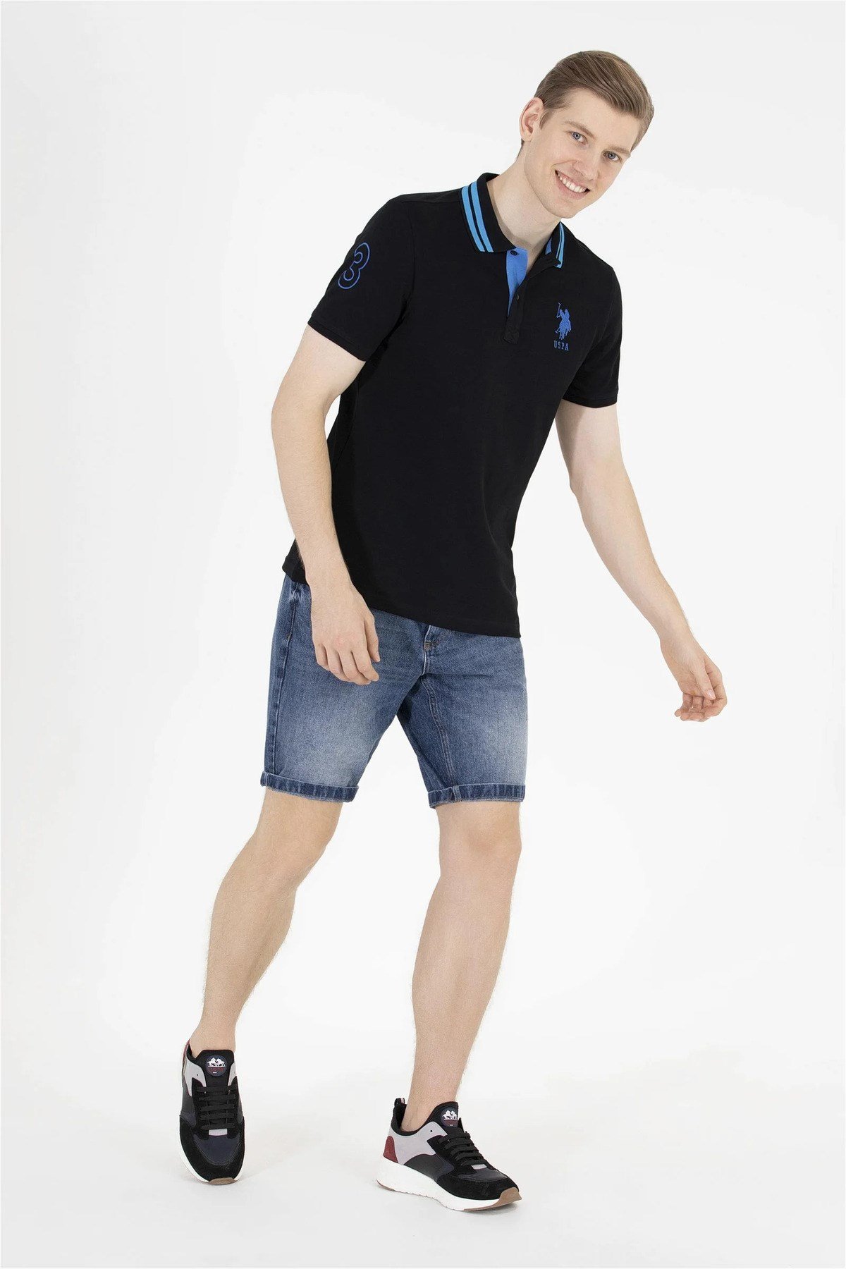 Erkek Siyah Basic Polo Yaka Tişört G081GL011.000.1571222.VR046