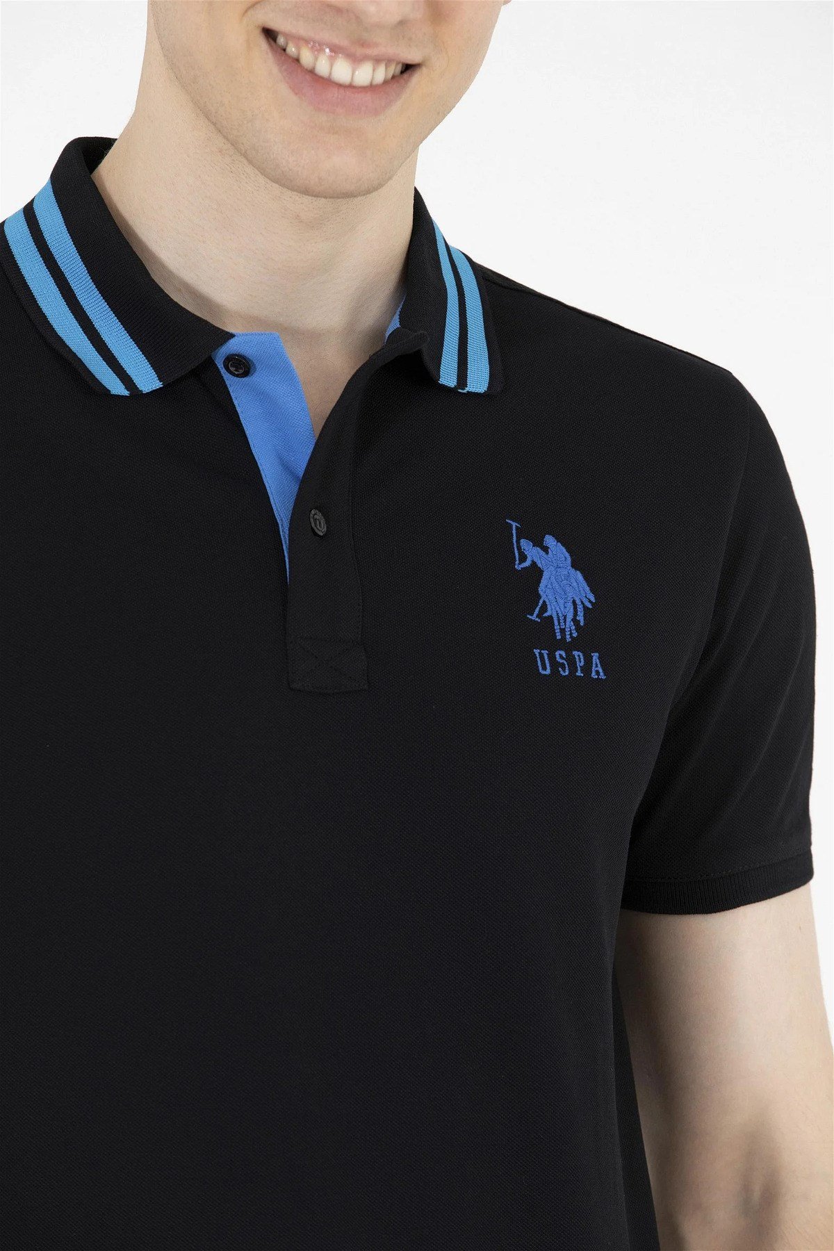 Erkek Siyah Basic Polo Yaka Tişört G081GL011.000.1571222.VR046