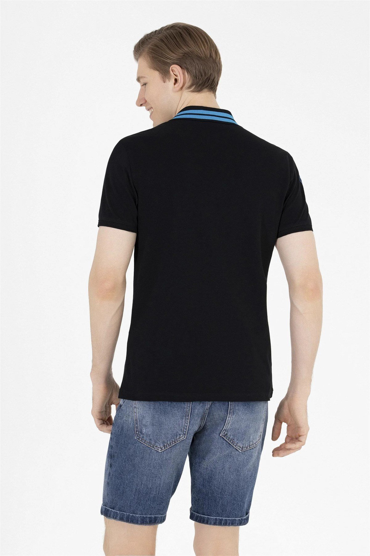 Erkek Siyah Basic Polo Yaka Tişört G081GL011.000.1571222.VR046
