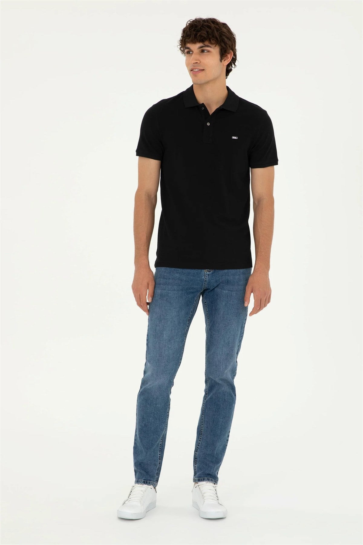 Erkek Siyah Basic T-Shirt %100 Pamuk 1794763