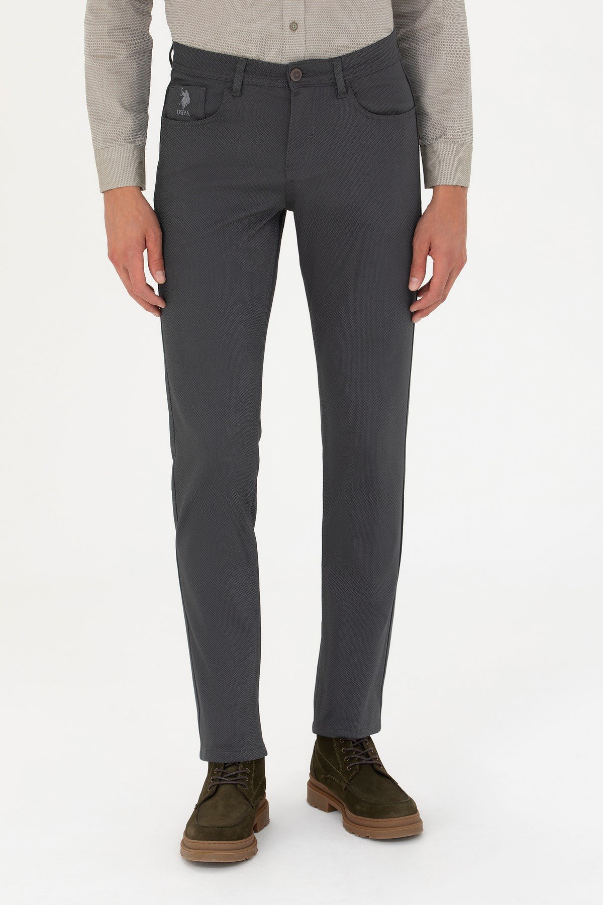 Erkek Slim Fit Antrasit Kanvas / Chino Pantolon 50275582-VR006
