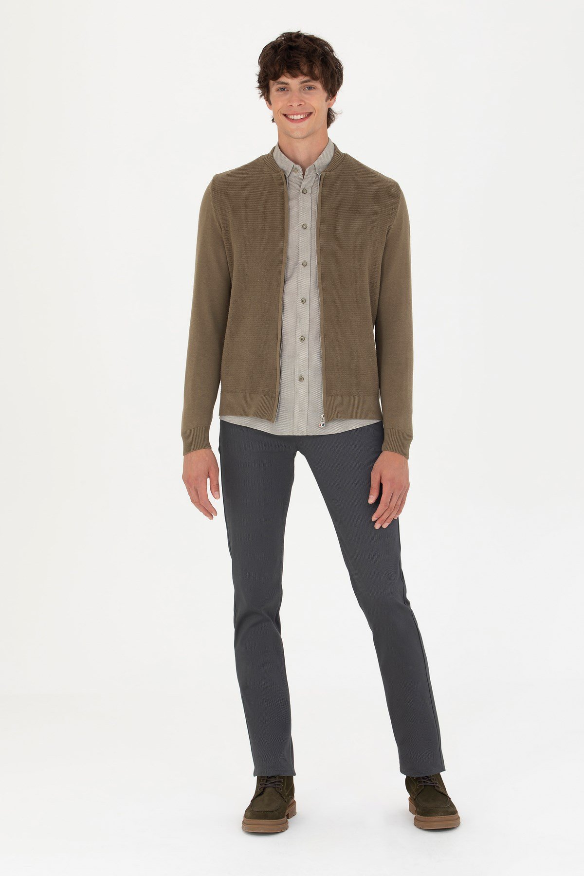 Erkek Slim Fit Antrasit Kanvas / Chino Pantolon 50275582-VR006