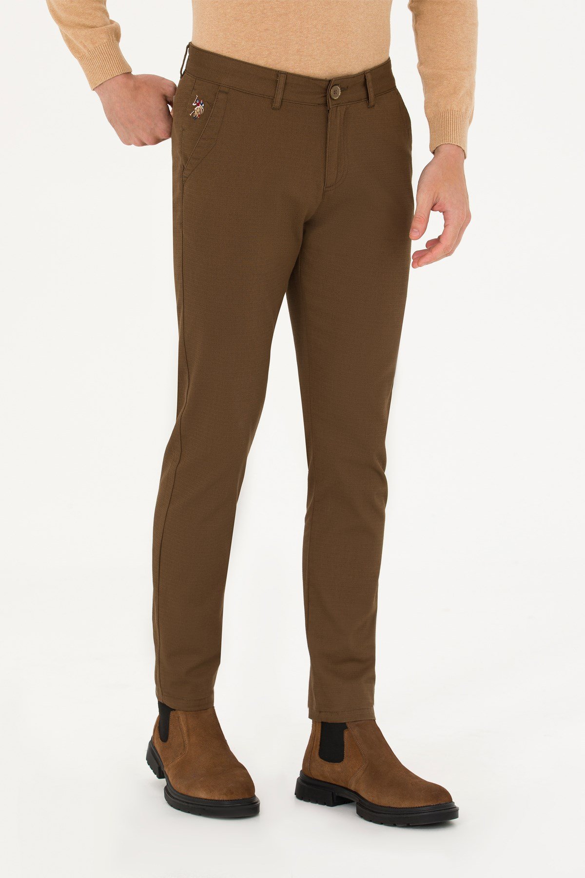 Erkek Slim Fit Coconut Kanvas Pantolon 50275828-VR153