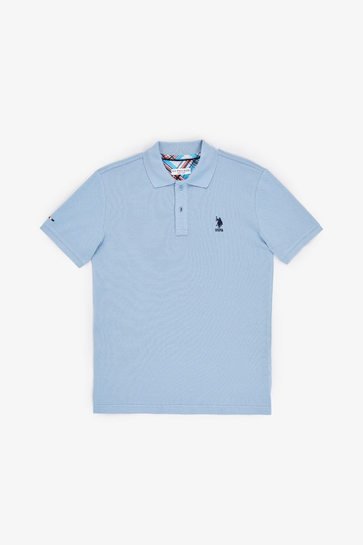 Erkek Slim Fit Polo Yaka Mavi Basic Tişört 50322304-VR036