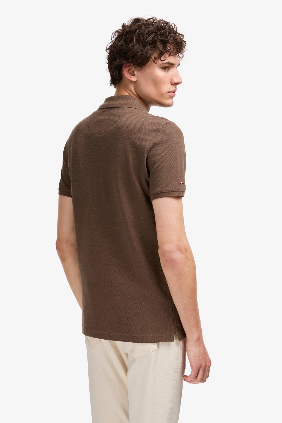 Erkek Slim Fit Polo Yaka Mavi Basic Tişört 50322304-VR036