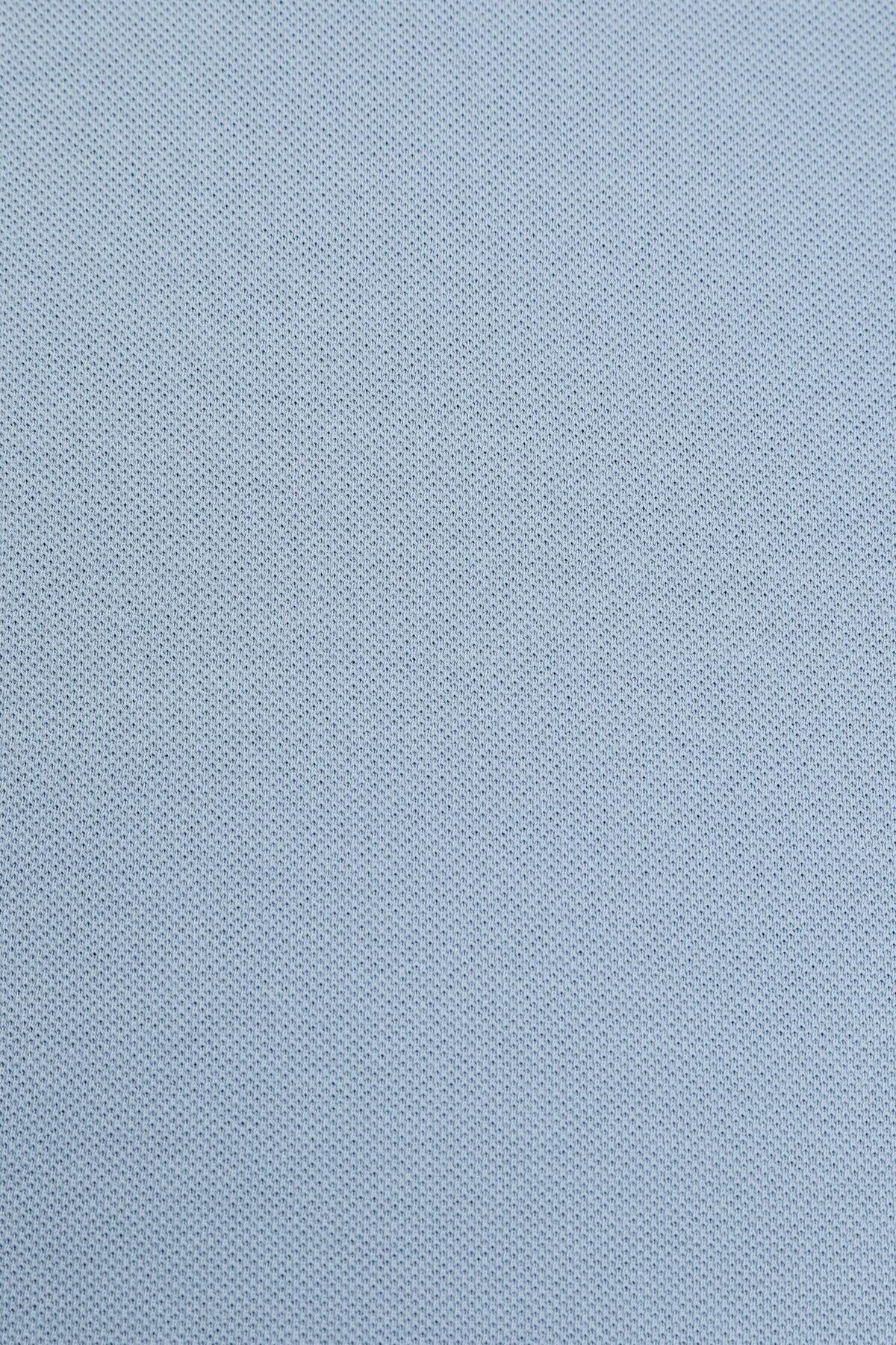 Erkek Slim Fit Polo Yaka Mavi Basic Tişört 50322304-VR036