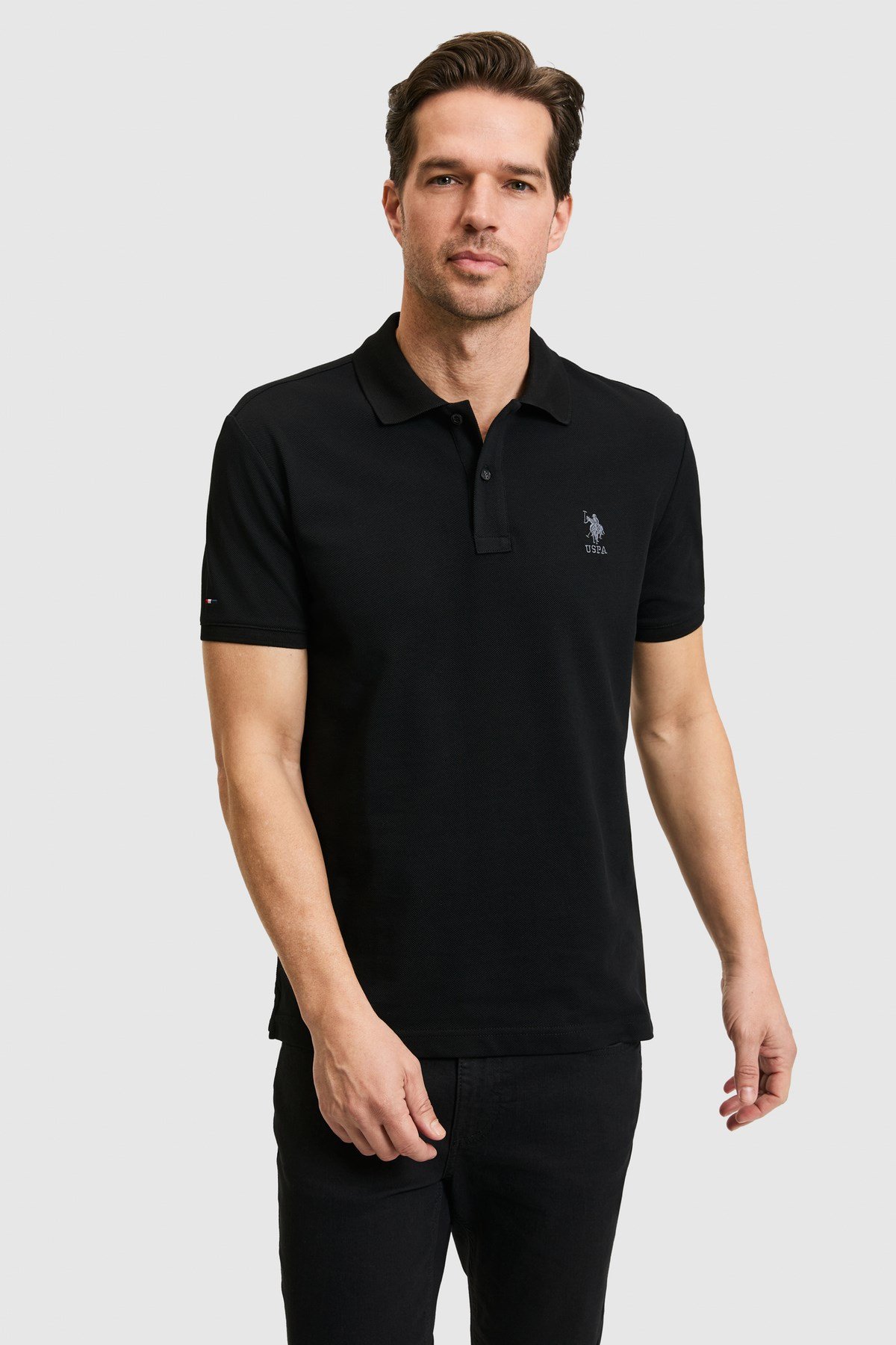 Erkek Slim Fit Polo Yaka Mavi Basic Tişört 50322304-VR036
