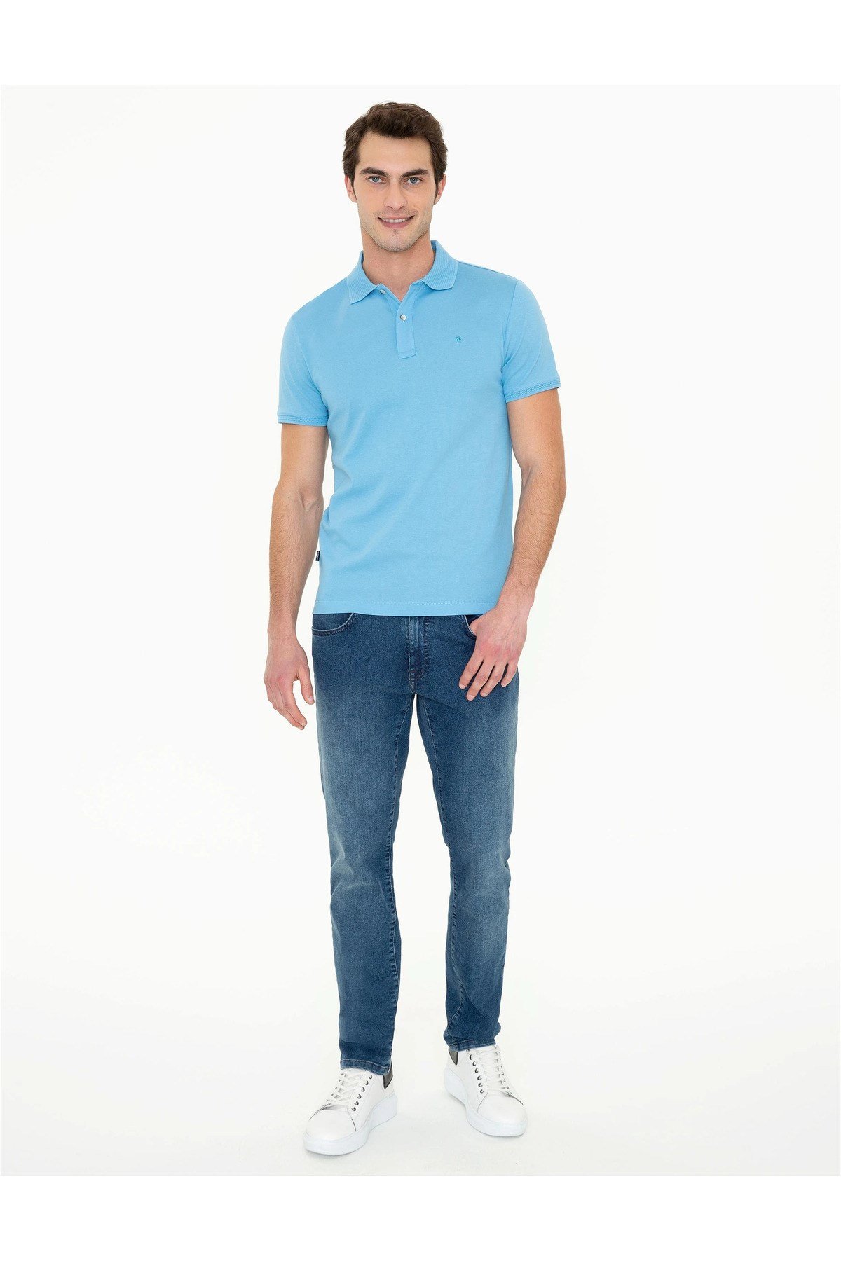 Erkek Slim Fit Polo Yaka Merserize Tişört G021SZ011.000.1370054