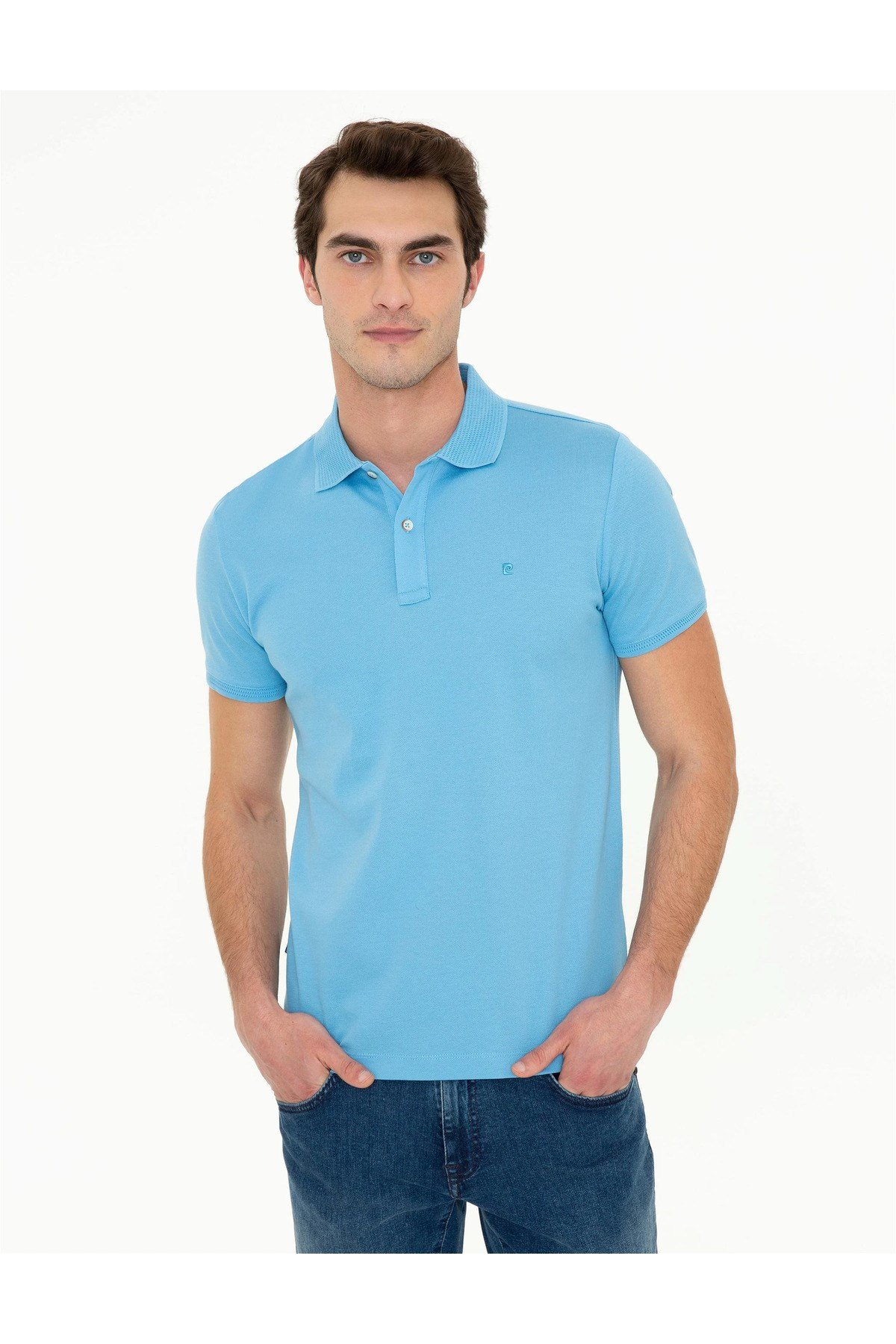 Erkek Slim Fit Polo Yaka Merserize Tişört G021SZ011.000.1370054