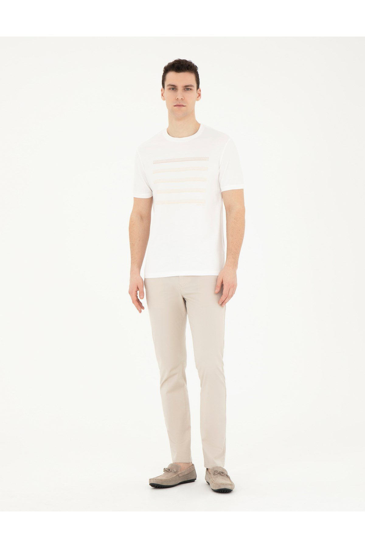 Erkek T-shrit YONG VR019Ecru 1823878