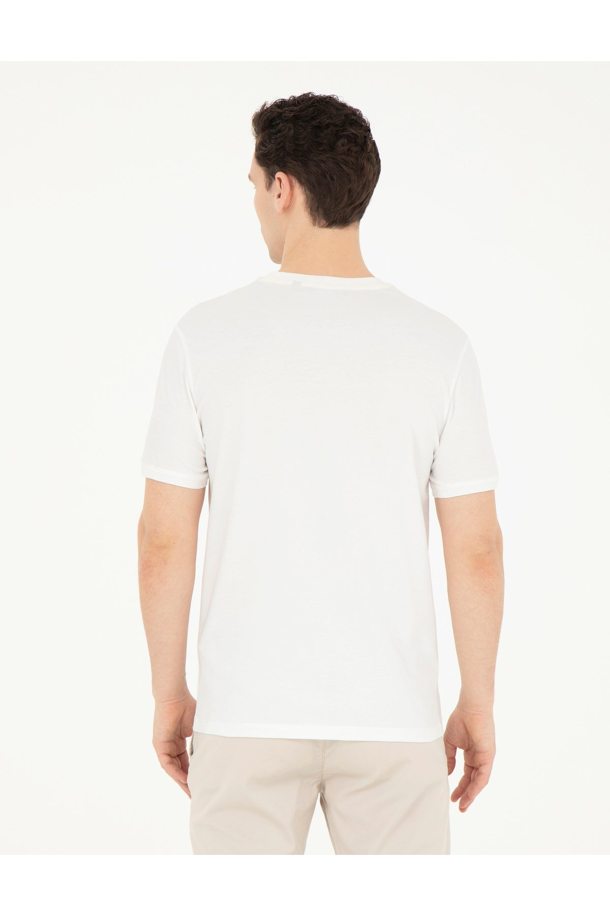 Erkek T-shrit YONG VR019Ecru 1823878