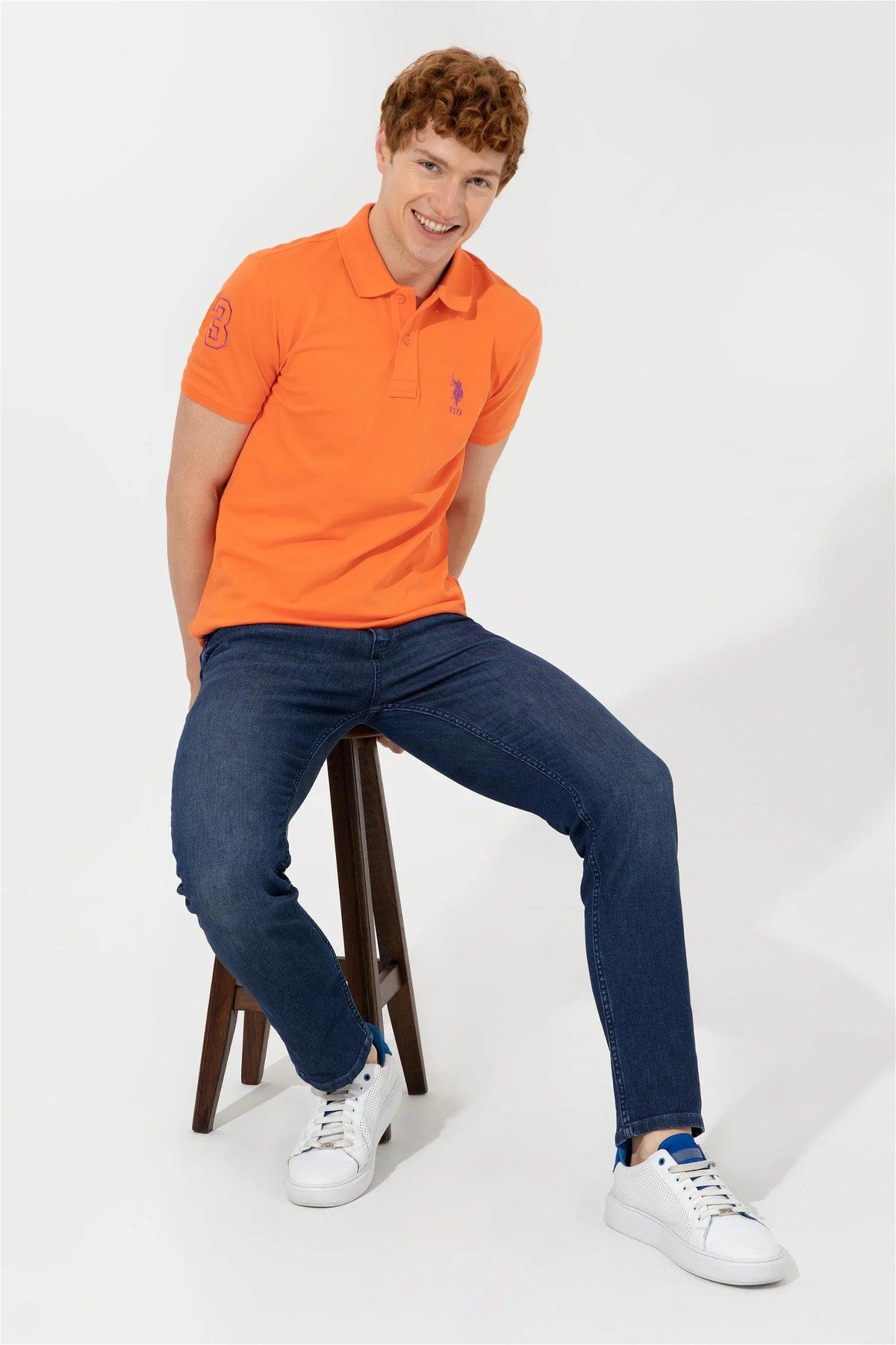 Erkek Turuncu Polo Yaka T-Shirt Basic G081SZ011.000.1350307.VR051