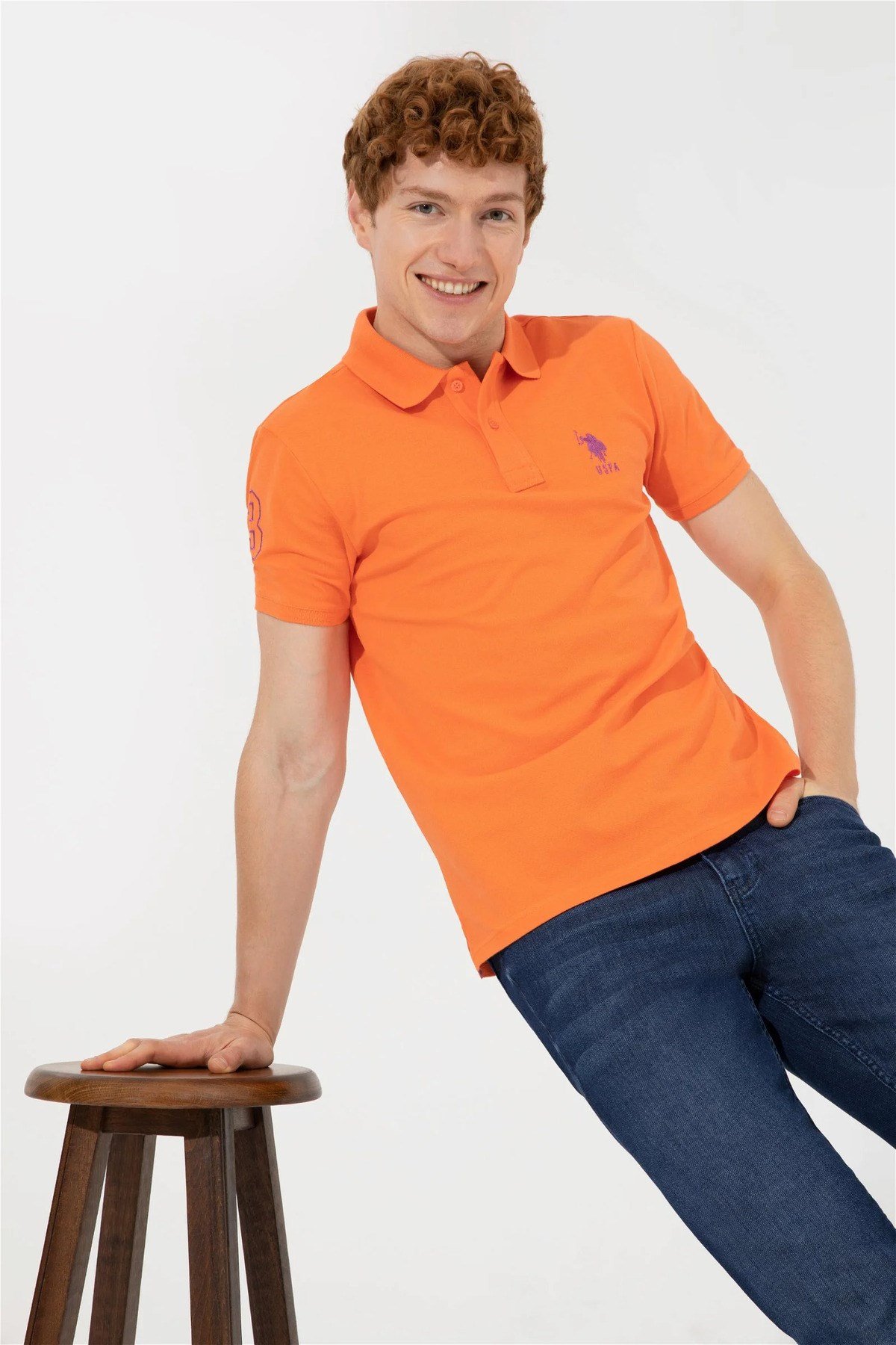 Erkek Turuncu Polo Yaka T-Shirt Basic G081SZ011.000.1350307.VR051