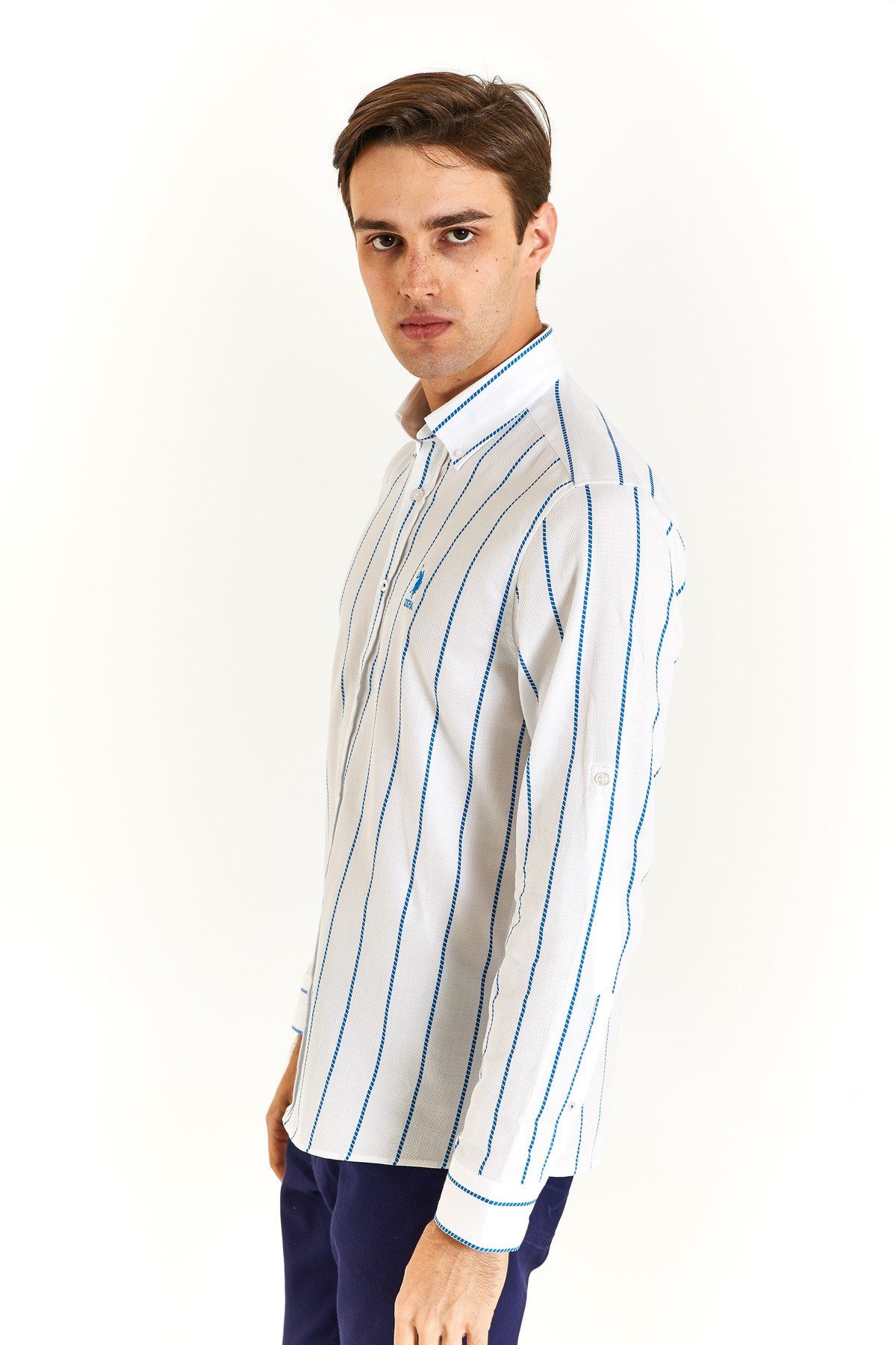 Erkek Uzun Kollu Slim Fit %100 Pamuk Gömlek 1831585