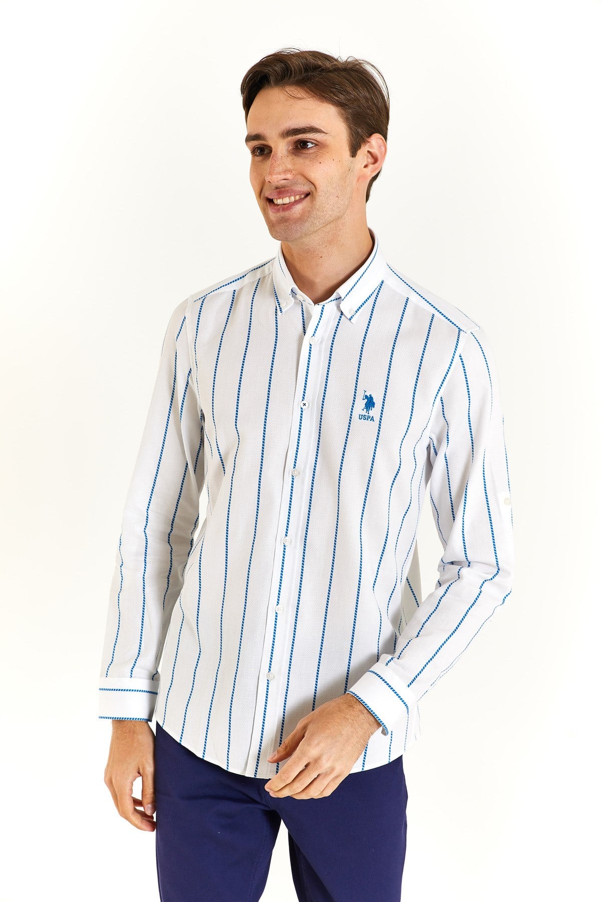 Erkek Uzun Kollu Slim Fit %100 Pamuk Gömlek 1831585