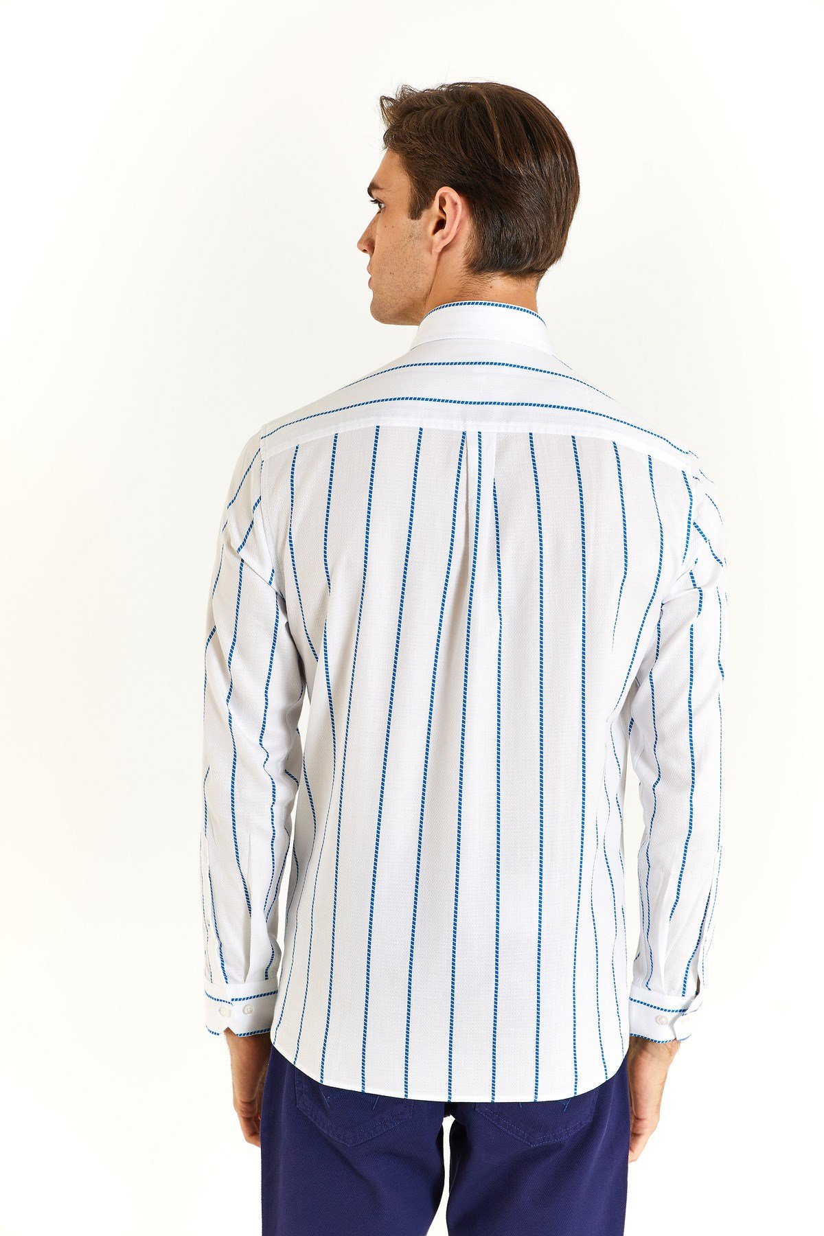Erkek Uzun Kollu Slim Fit %100 Pamuk Gömlek 1831585