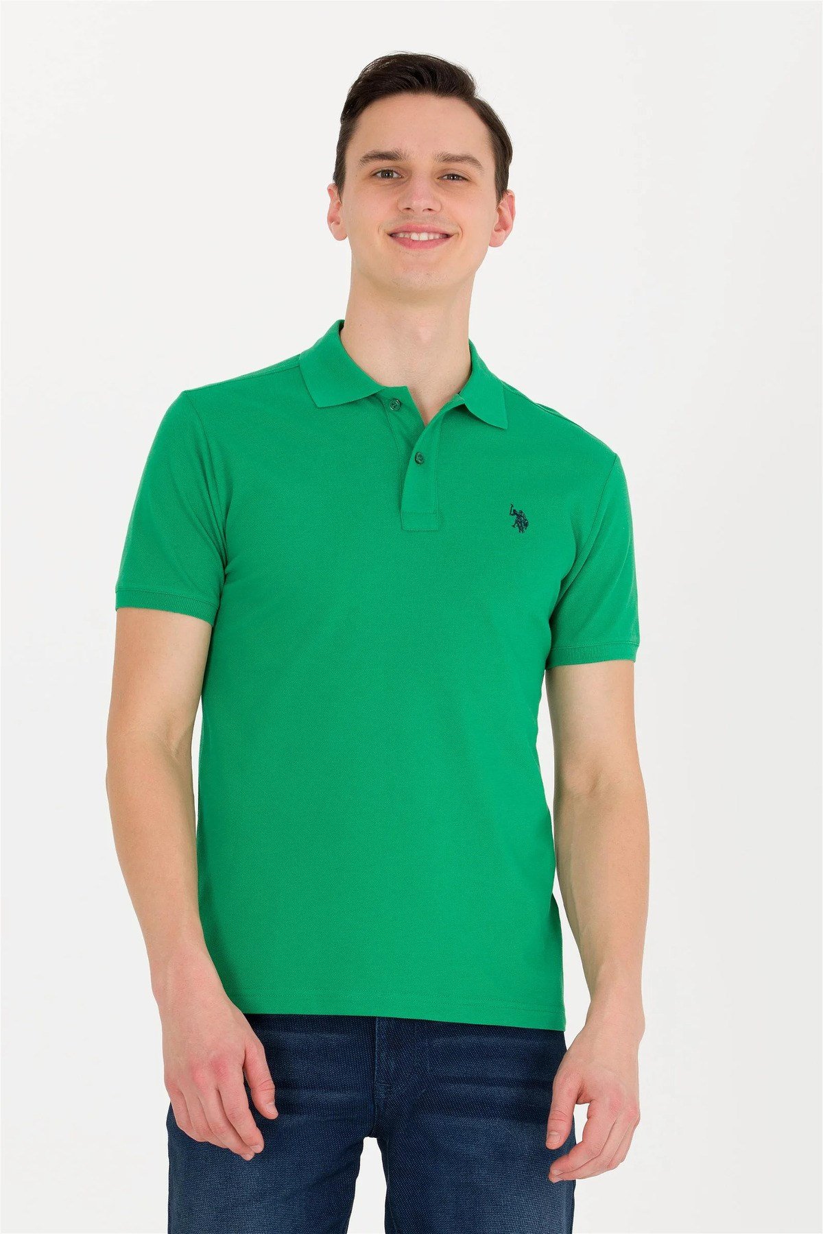 Erkek Yeşil Basic Polo Yaka Tişört G081GL011.000.1570718.VR054