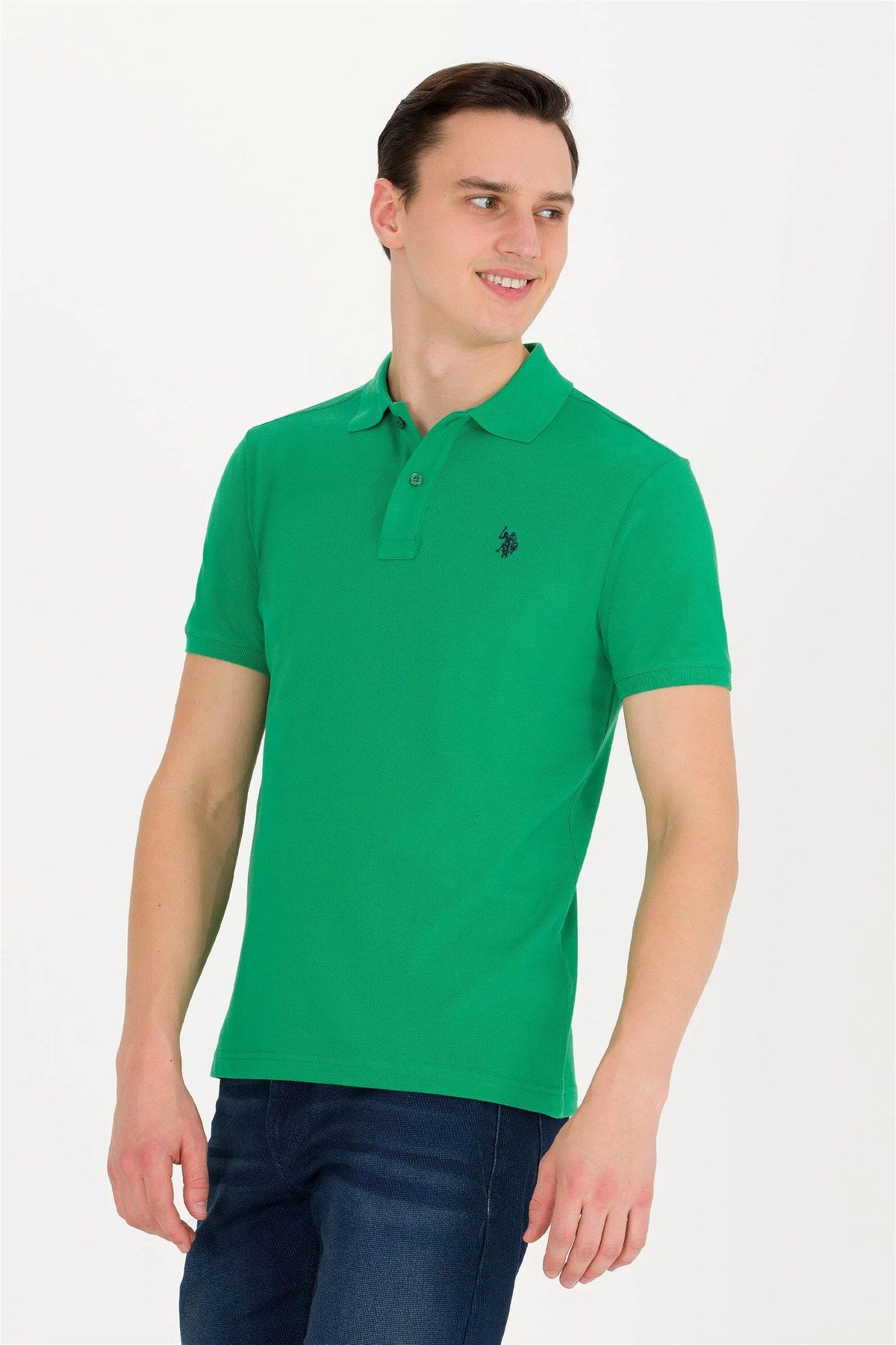 Erkek Yeşil Basic Polo Yaka Tişört G081GL011.000.1570718.VR054