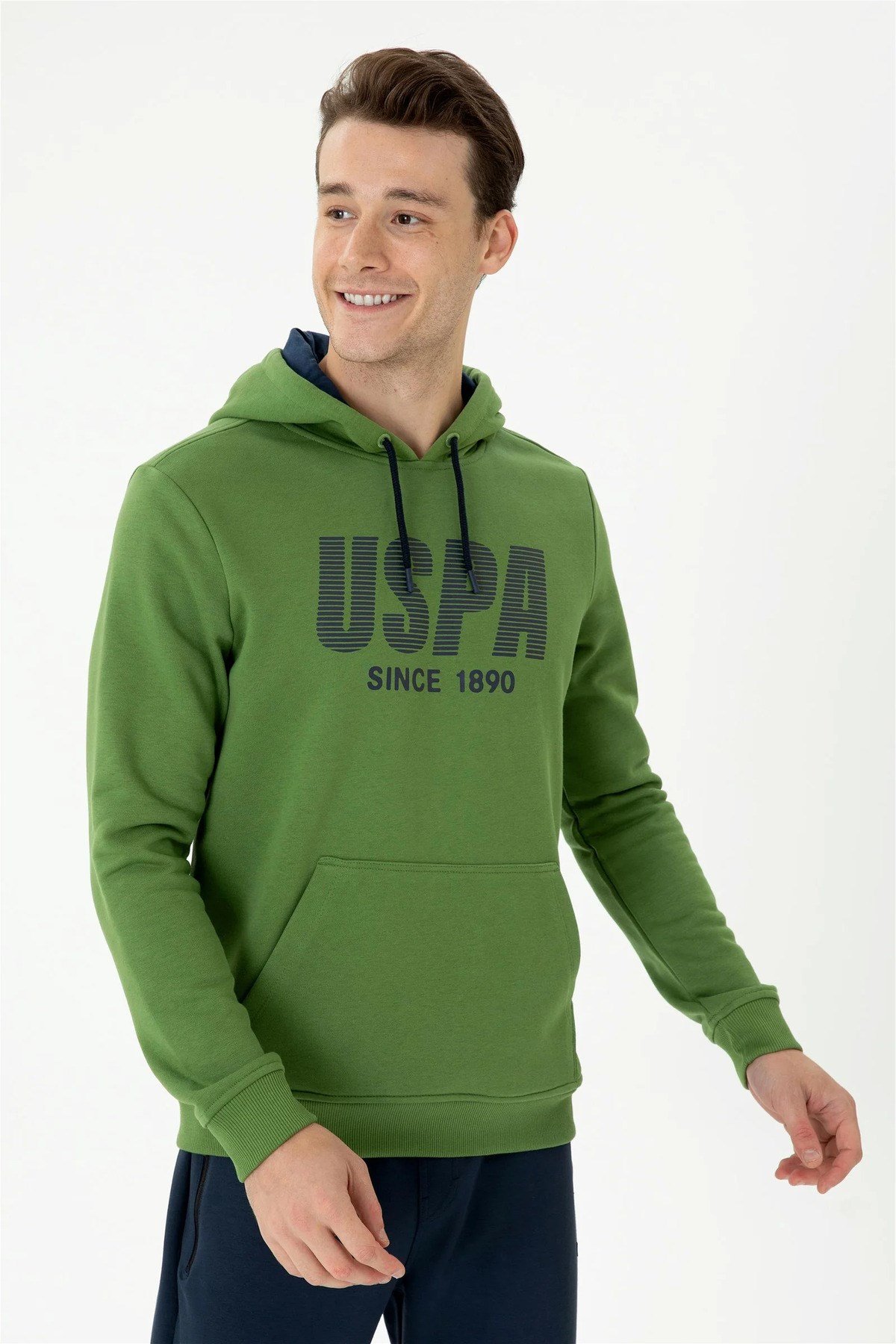 Erkek Yeşil Kapüşonlu Sweatshirt G081GL082.000.1667951.VR054