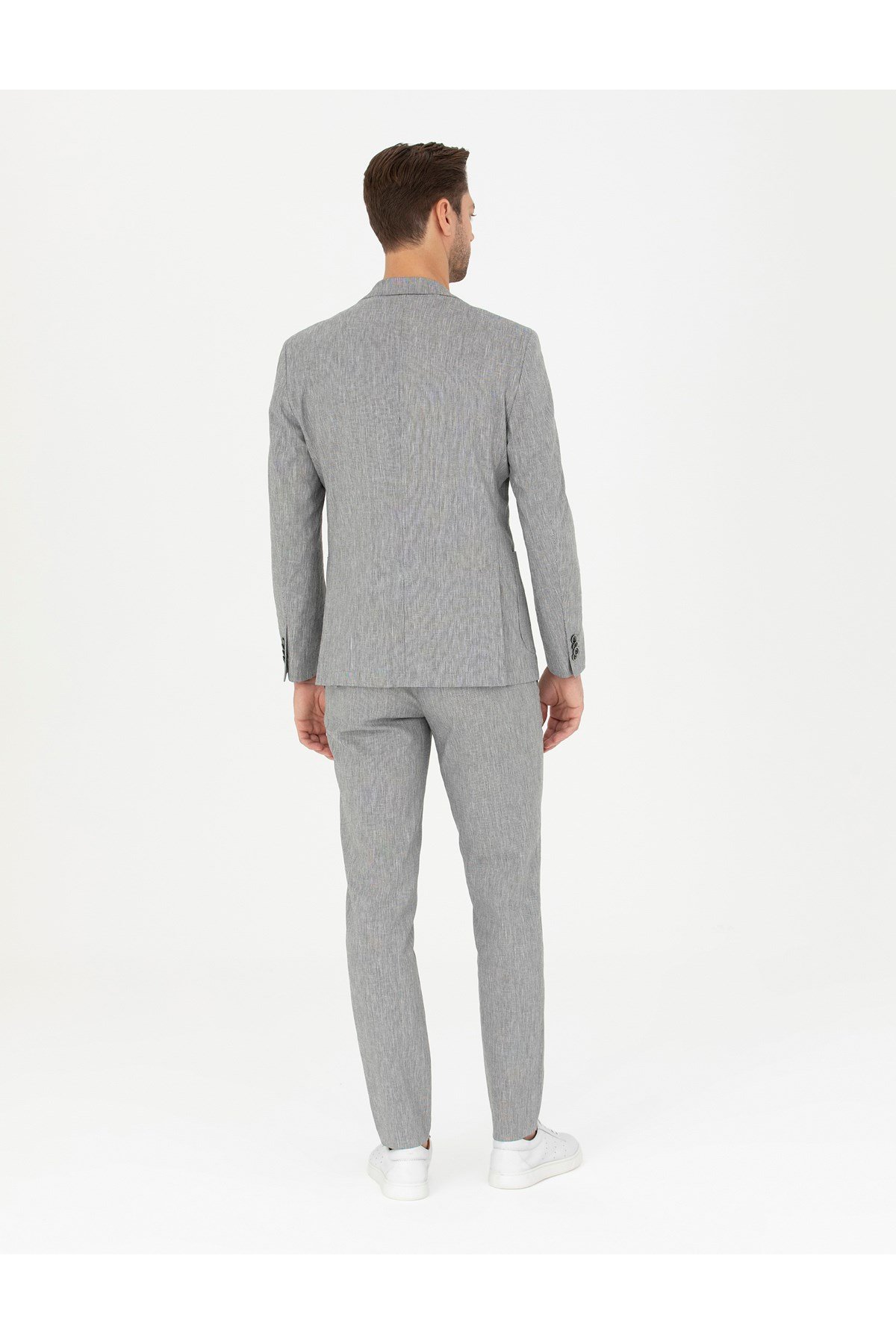 Gri Ex. Slim Fit Keten Karışımlı Kumaş Pantolon 50284934-VR024