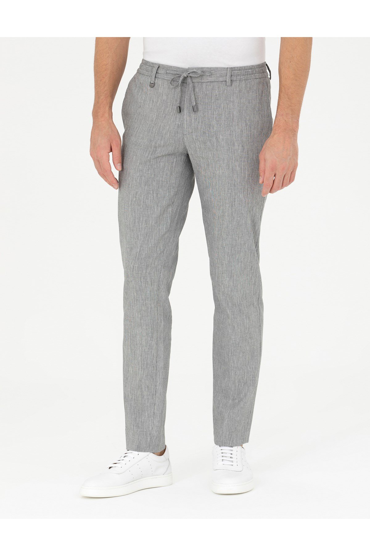 Gri Ex. Slim Fit Keten Karışımlı Kumaş Pantolon 50284934-VR024
