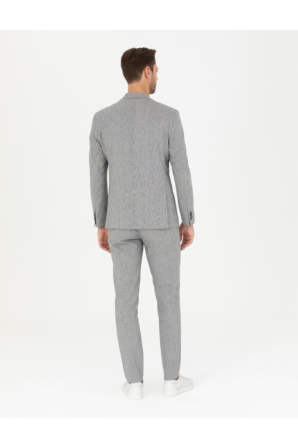 Gri Ex. Slim Fit Keten Karışımlı Kumaş Pantolon 50284934-VR024