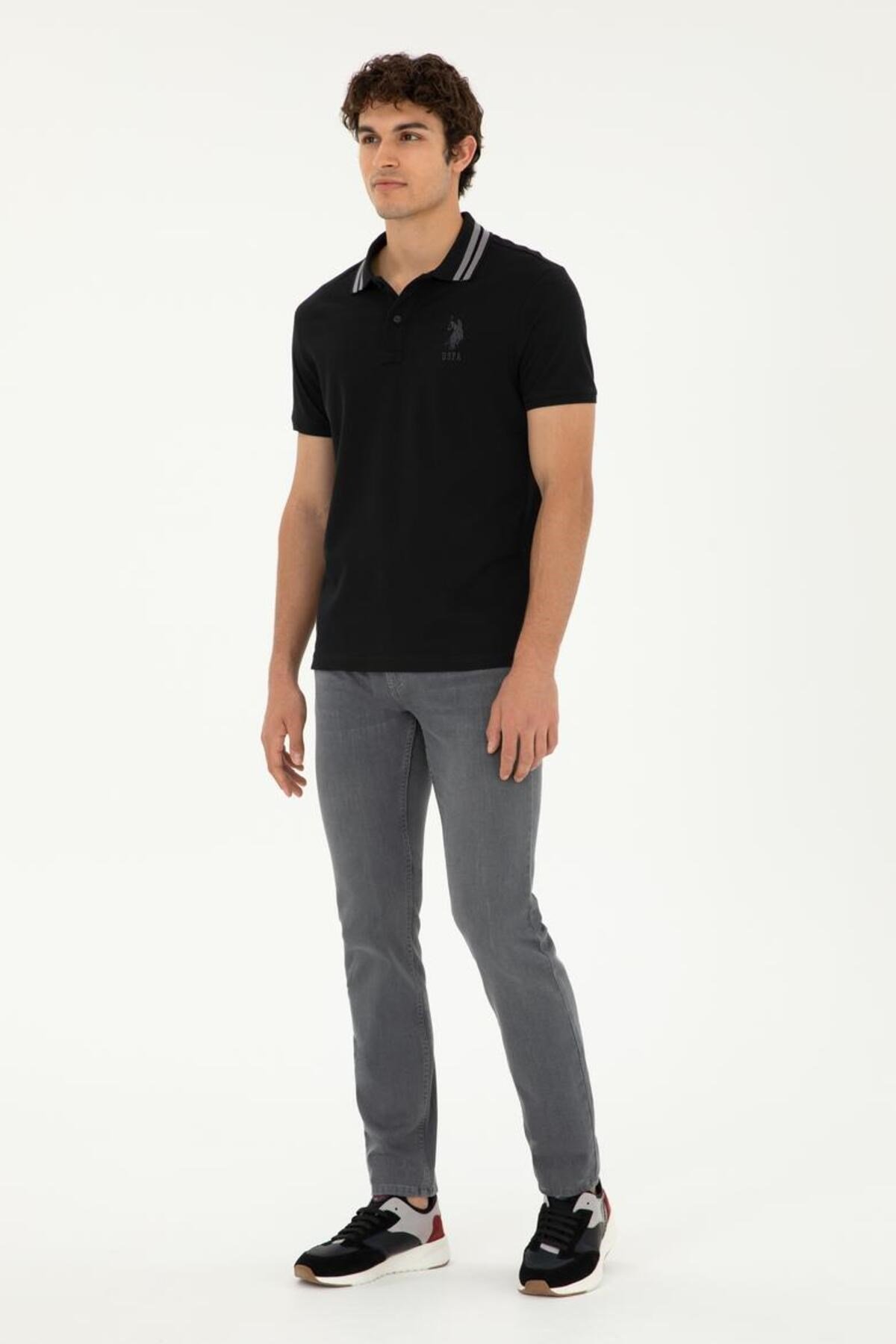 GSD01IY024 Siyah Erkek Polo Yaka T-shirt 1792252