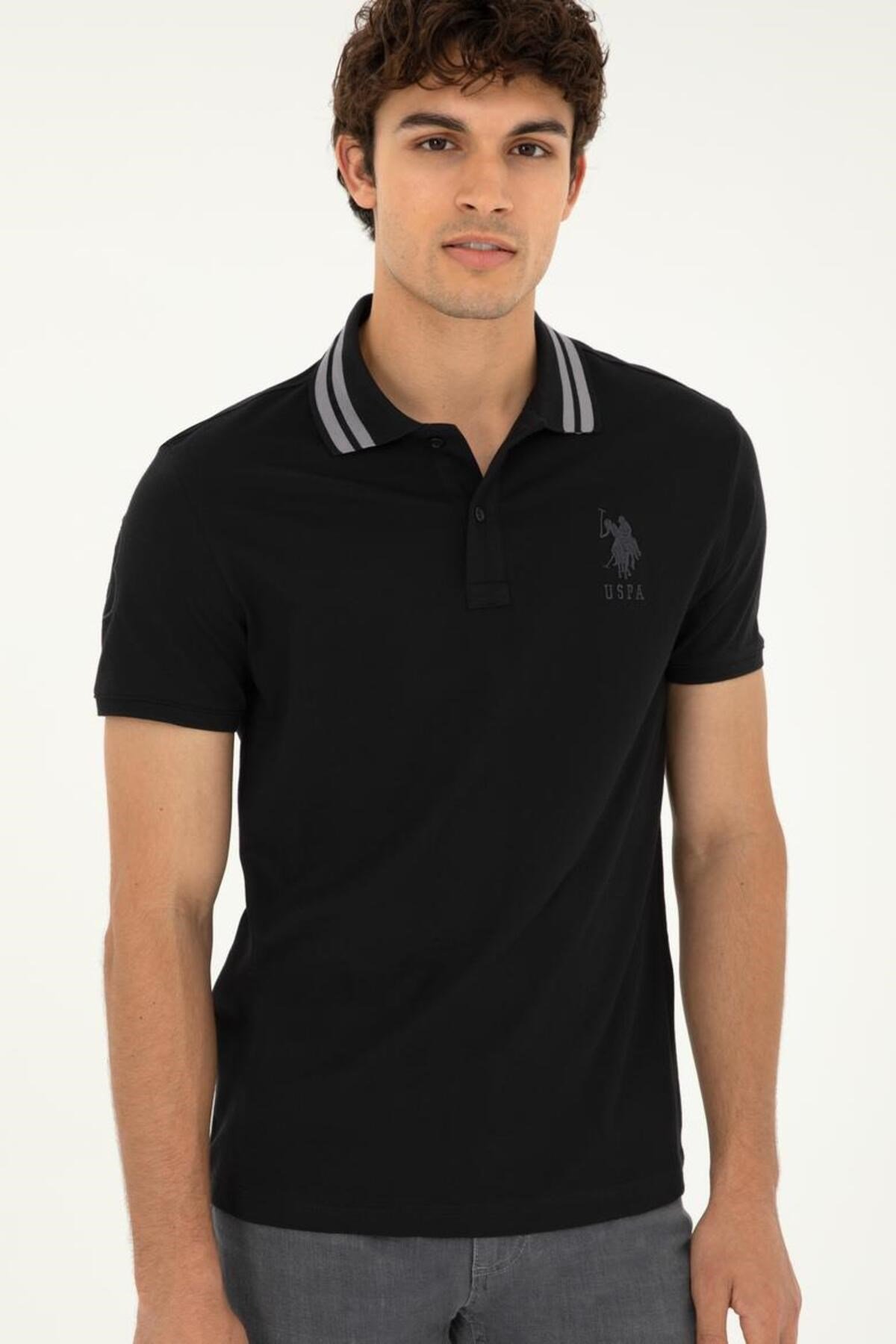 GSD01IY024 Siyah Erkek Polo Yaka T-shirt 1792252
