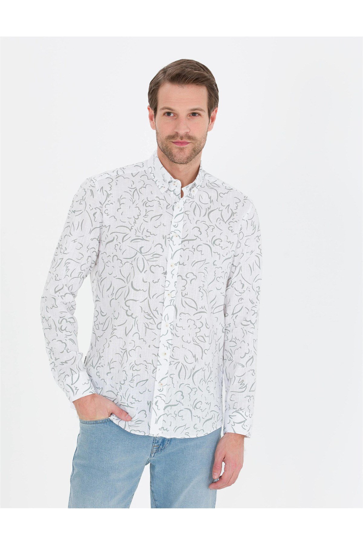 Haki Regular Fit Uzun Kollu Gömlek G021SZ004.000.1589235.VR027