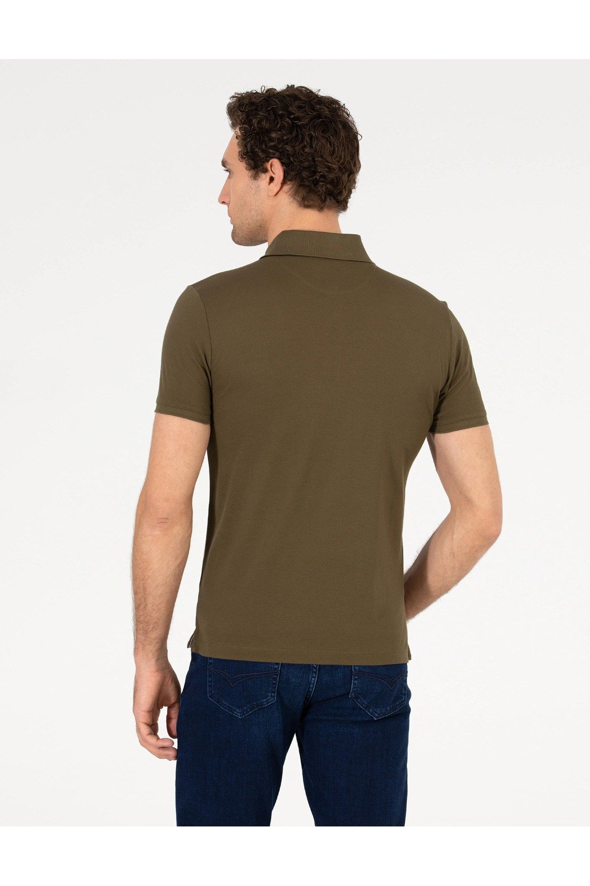 Haki Siyah Polo Yaka Slim Fit Basic T-Shirt G051SZ011.000.1592189.VR027