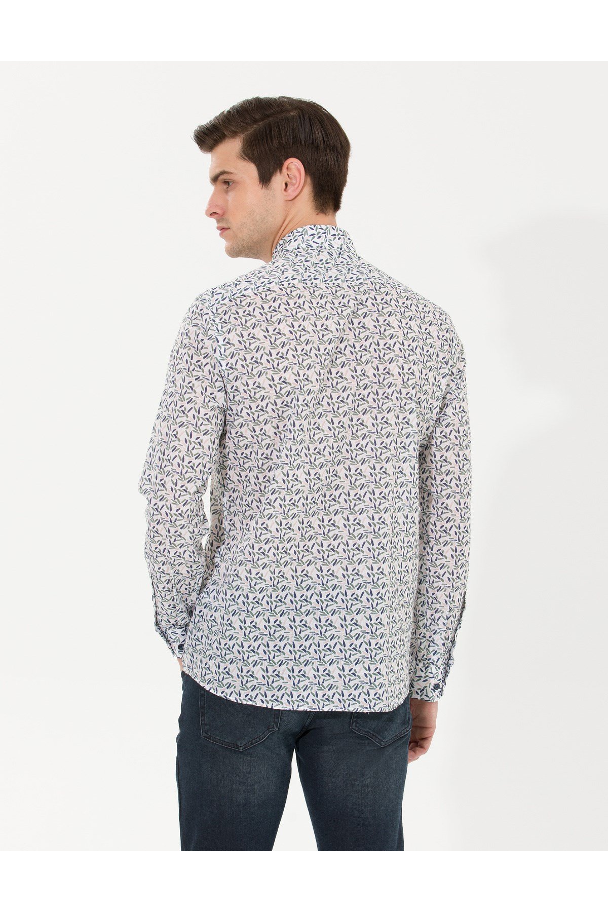 Haki Slim Fit Uzun Kollu Gömlek 50265028-vr027