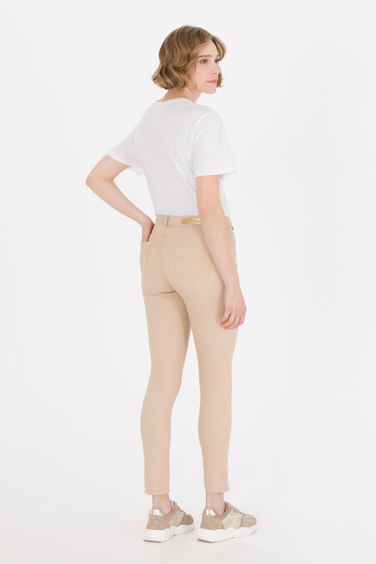 Kadın Dokuma Spor Pantolon Kum 1600235