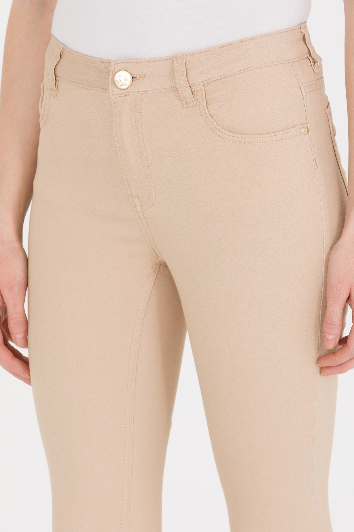 Kadın Dokuma Spor Pantolon Kum 1600235