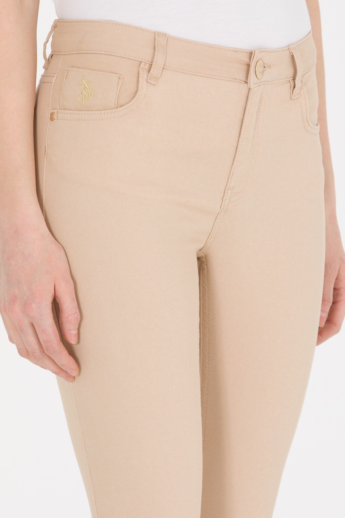 Kadın Dokuma Spor Pantolon Kum 1600235
