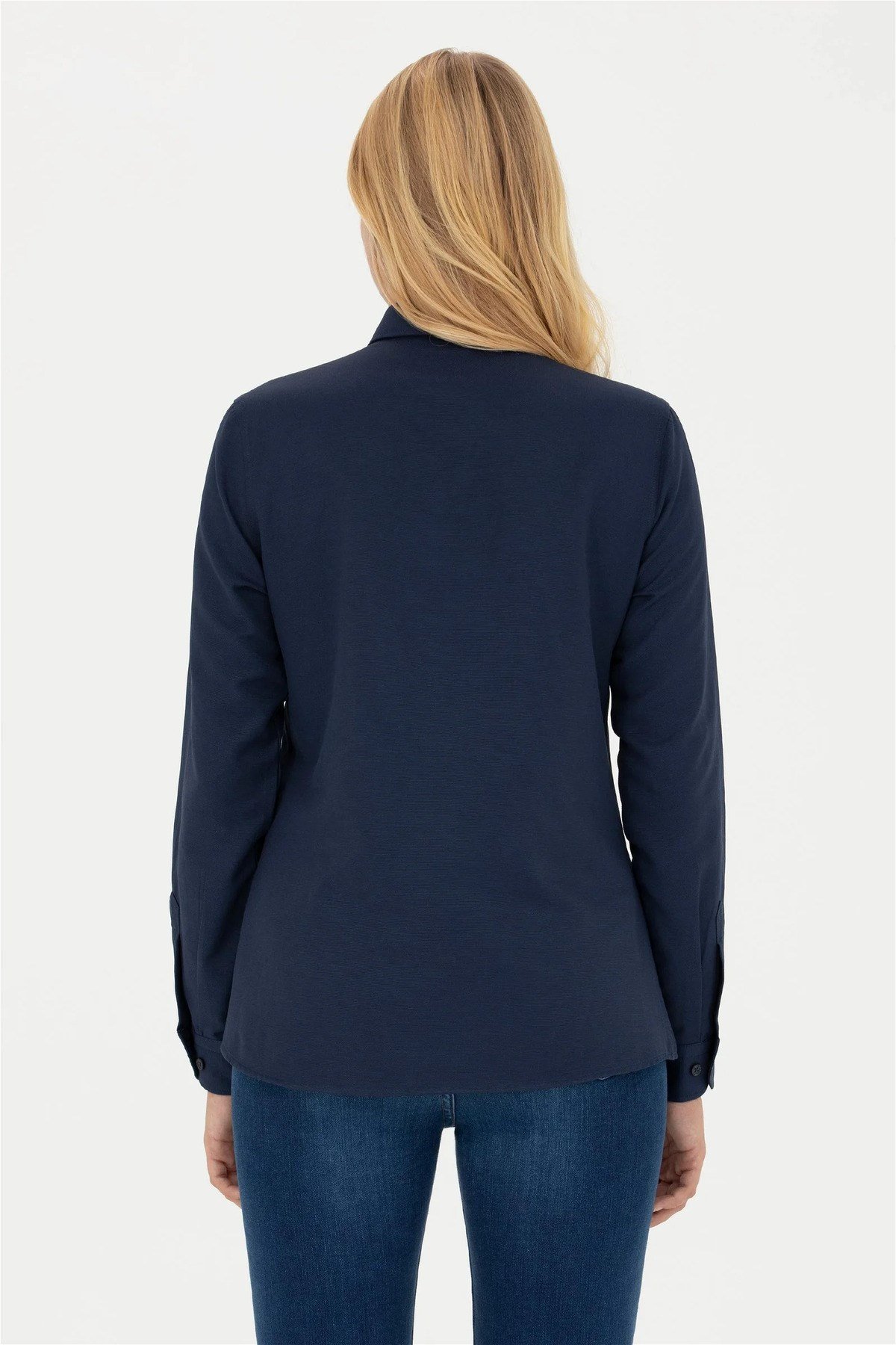 Kadın Uzun Kollu Basic Slim Gömlek 1677163