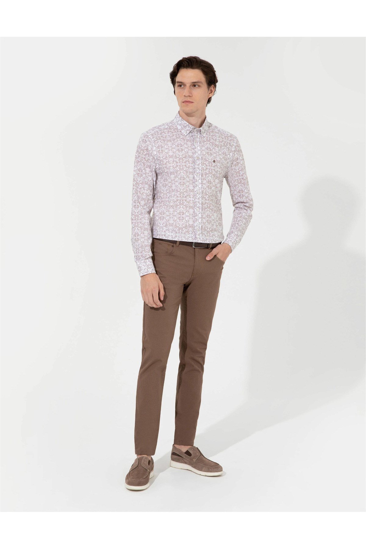 Kahverengi Slim Fit Kanvas Pantolon G021SZ078.000.1414330.VR033