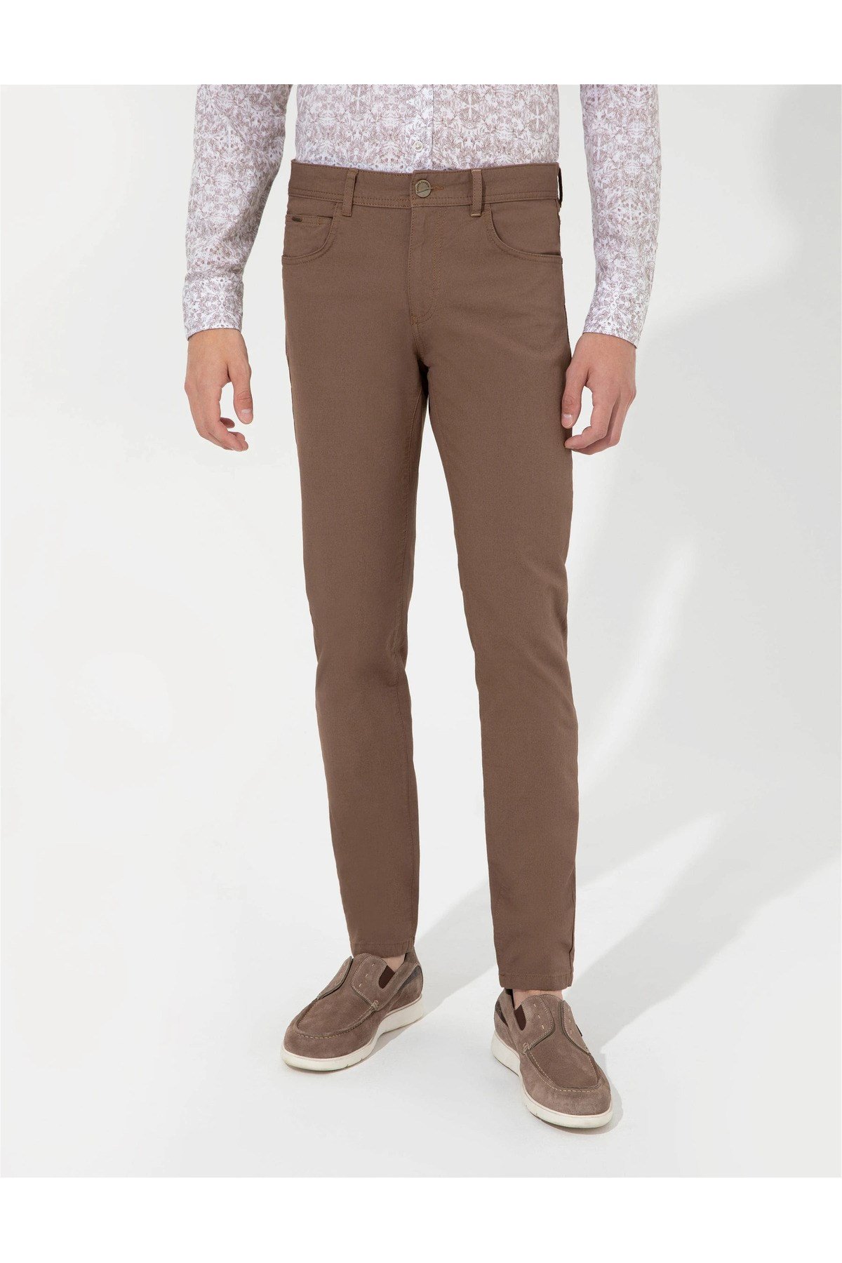 Kahverengi Slim Fit Kanvas Pantolon G021SZ078.000.1414330.VR033